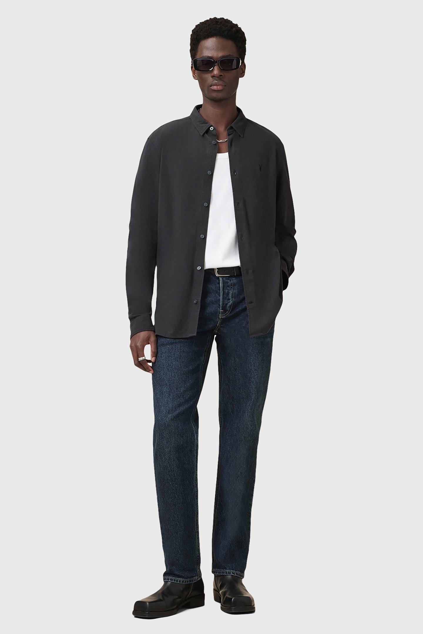 LOVELL LS SHIRT WASHED BLACK 5