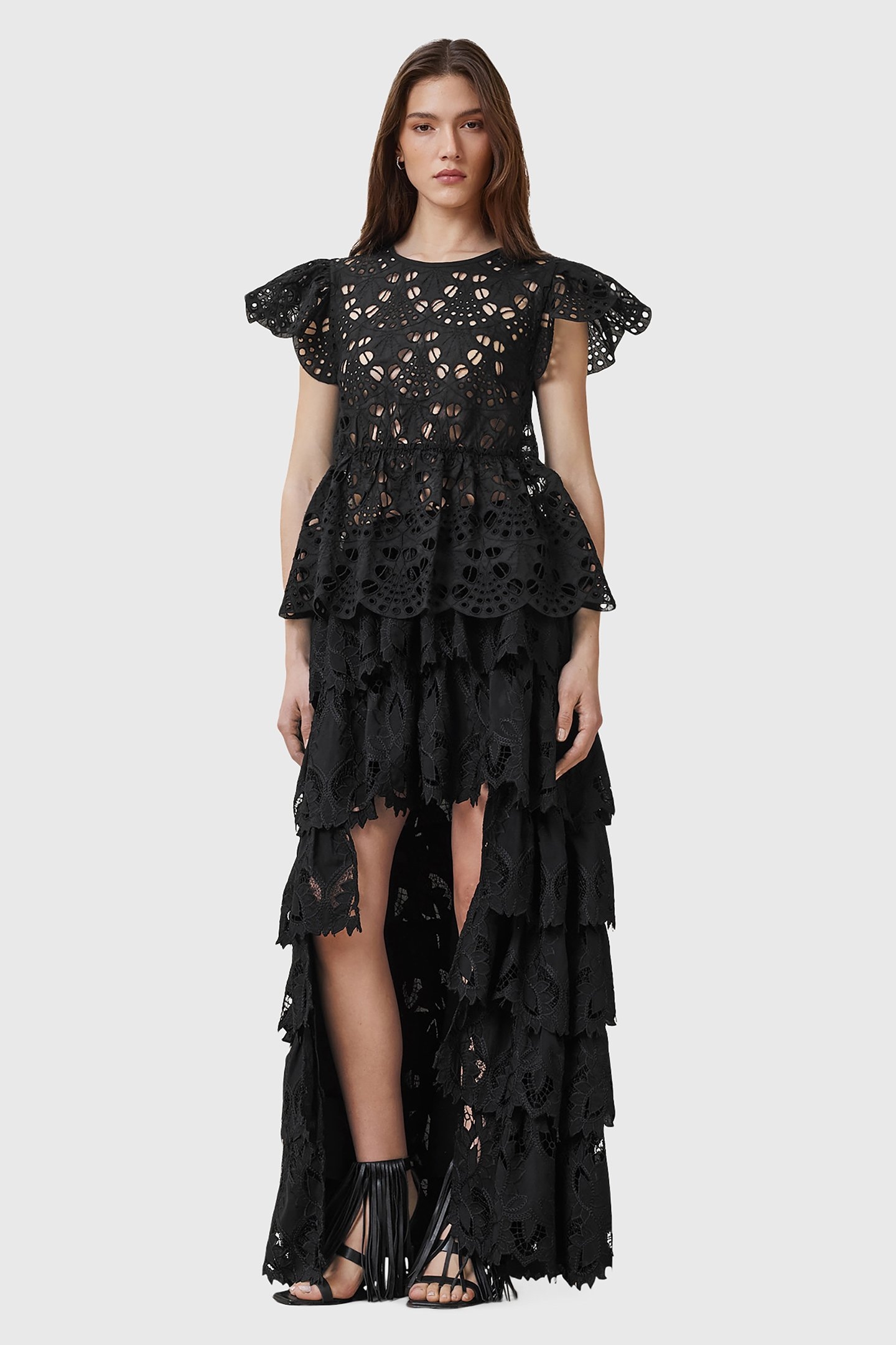 CAVARLY EMB SKIRT BLACK 6