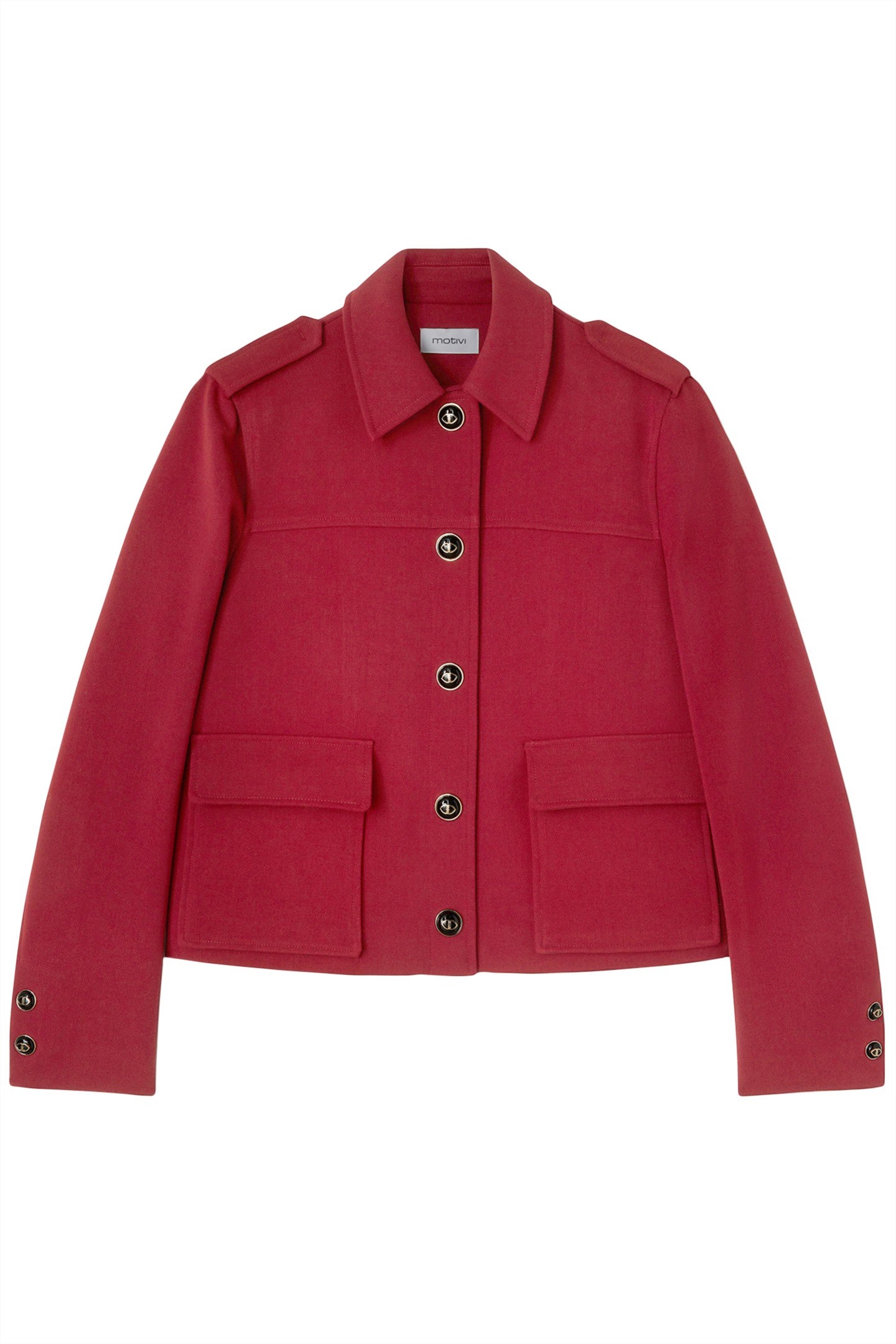 SINGLE-BREASTED JACKET WITH EPAULETTES BORDEAUX 4