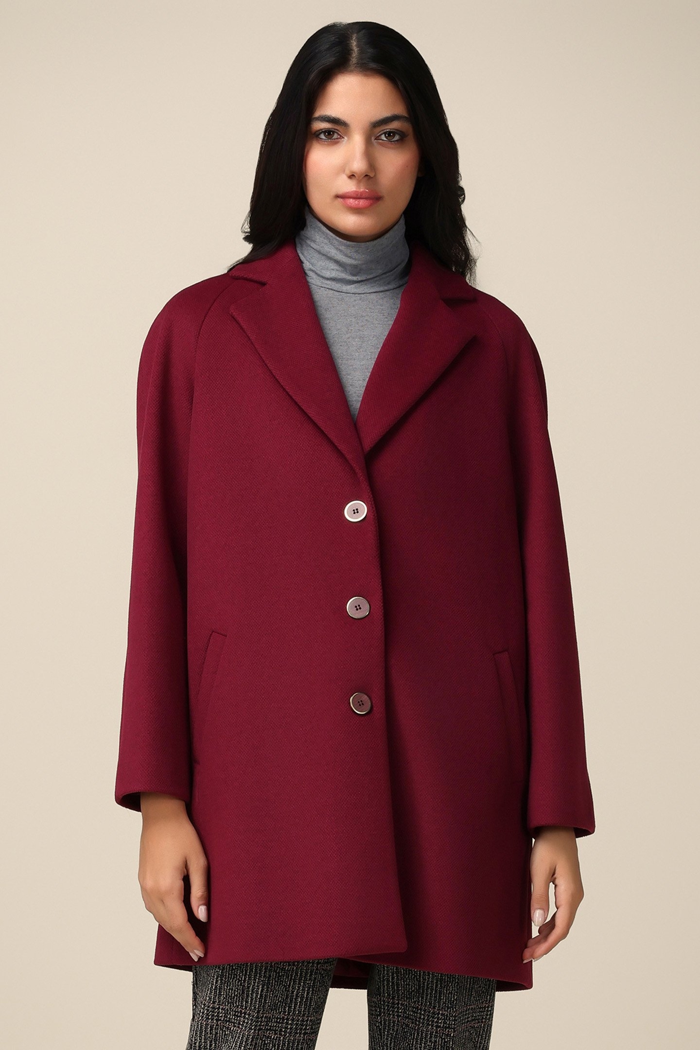 CLOTH COAT BORDEAUX 1