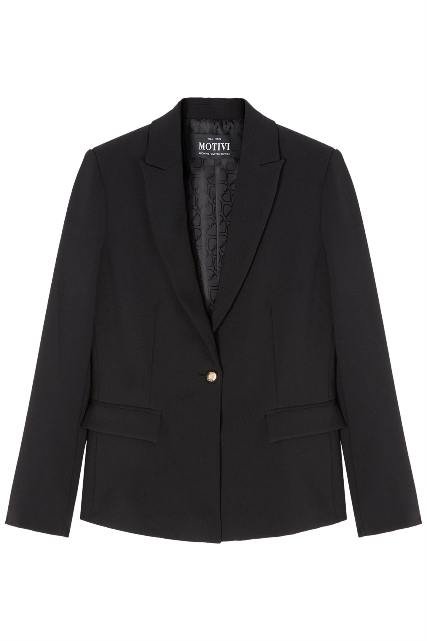 SINGLE-BREASTED CREPE FABRIC BLAZER BLACK 4