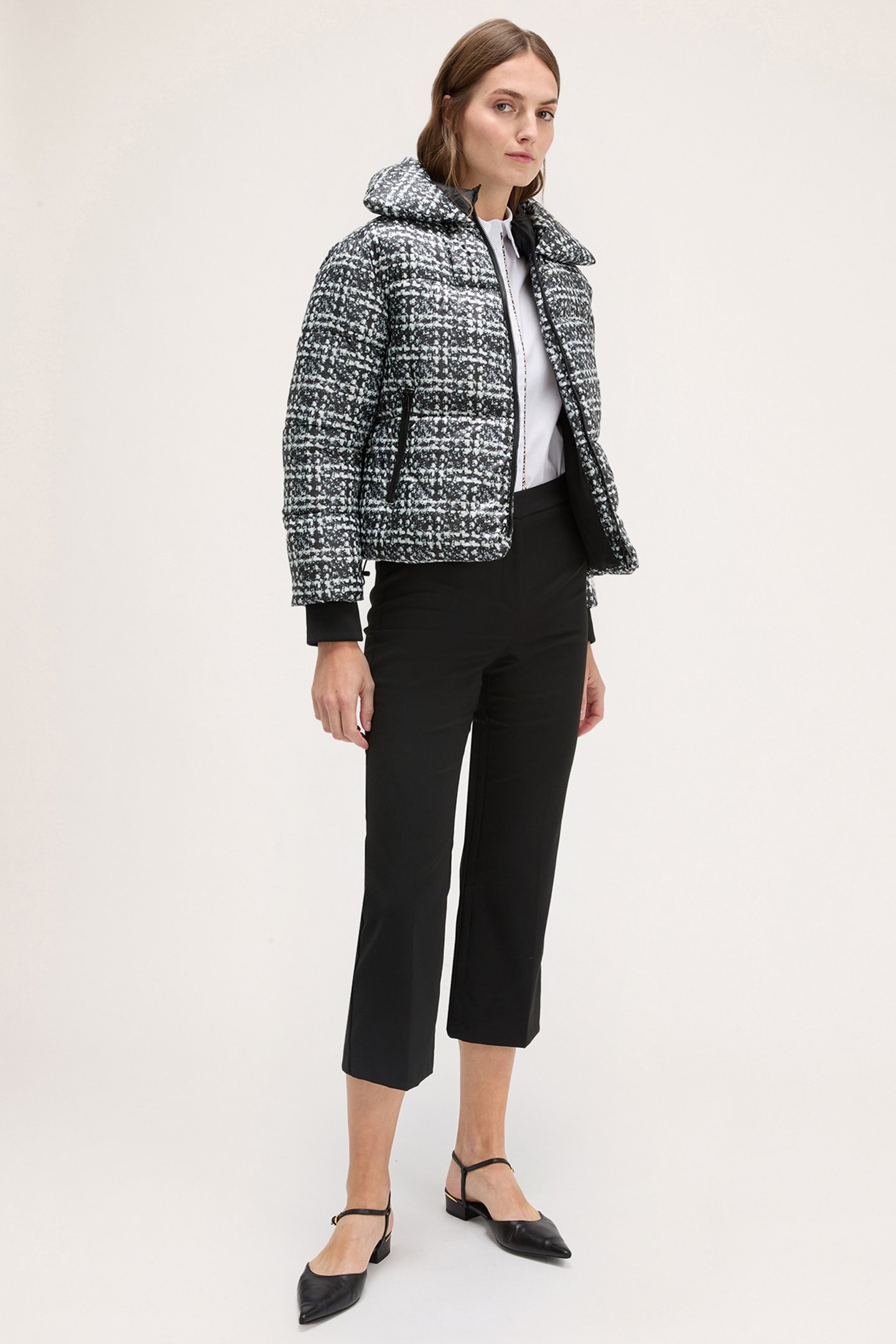 PRINTED PADDED JACKET WITH ZIP BLACK 4