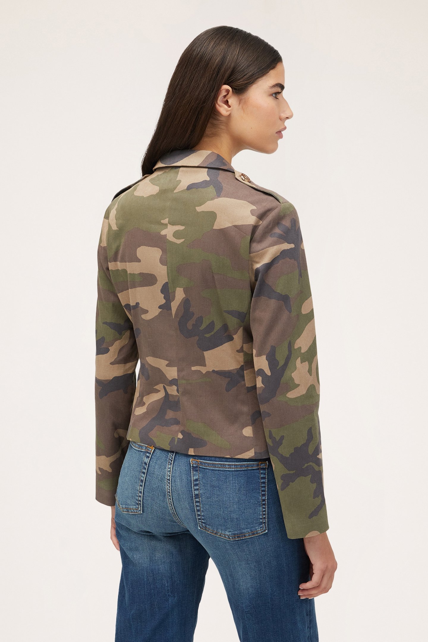 CAMOUFLAGE PATTERNED SINGLE-BREASTED JACKET GREEN 2