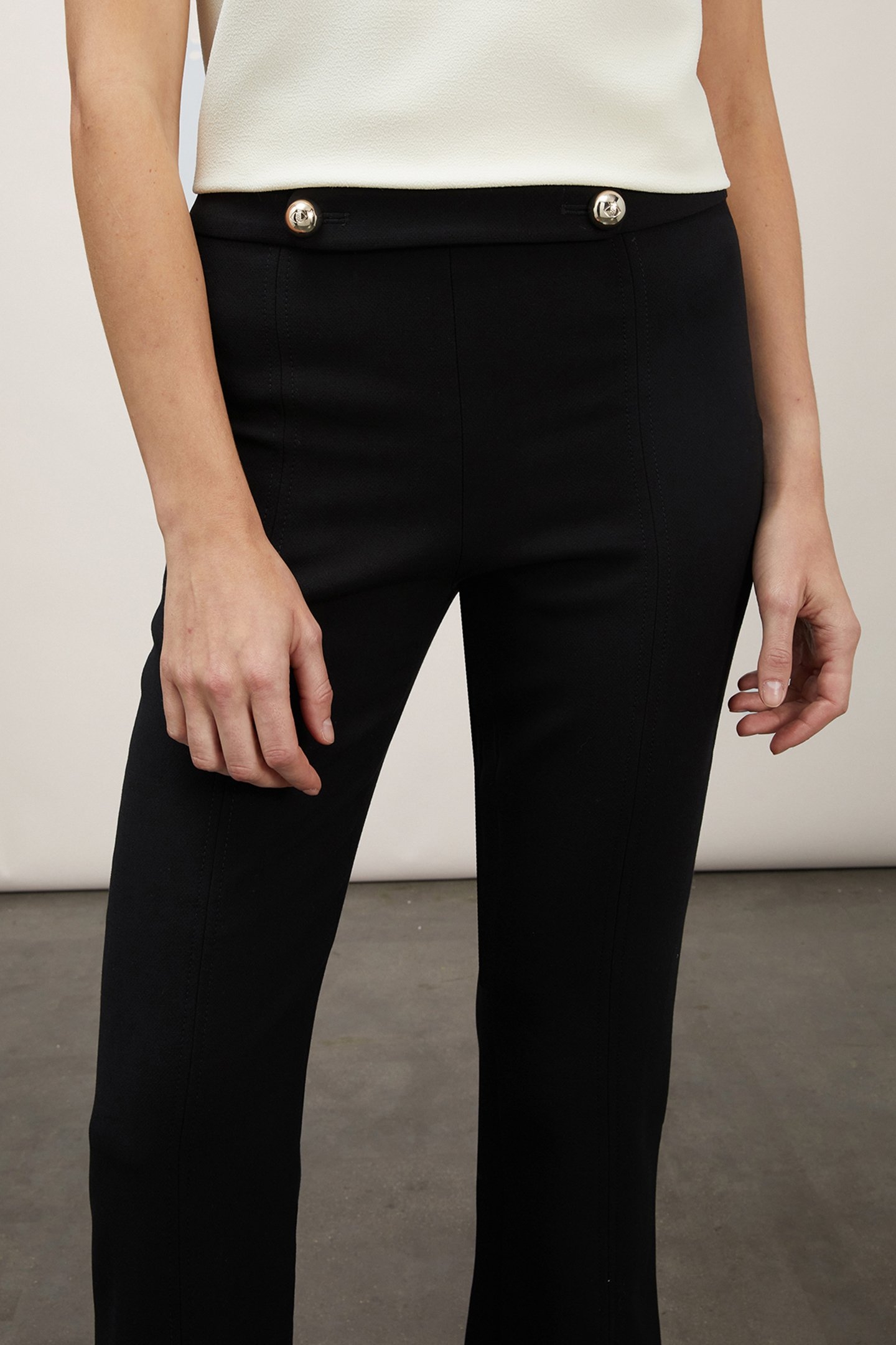 KICK FLARE TROUSERS WITH STRAP BLACK 5