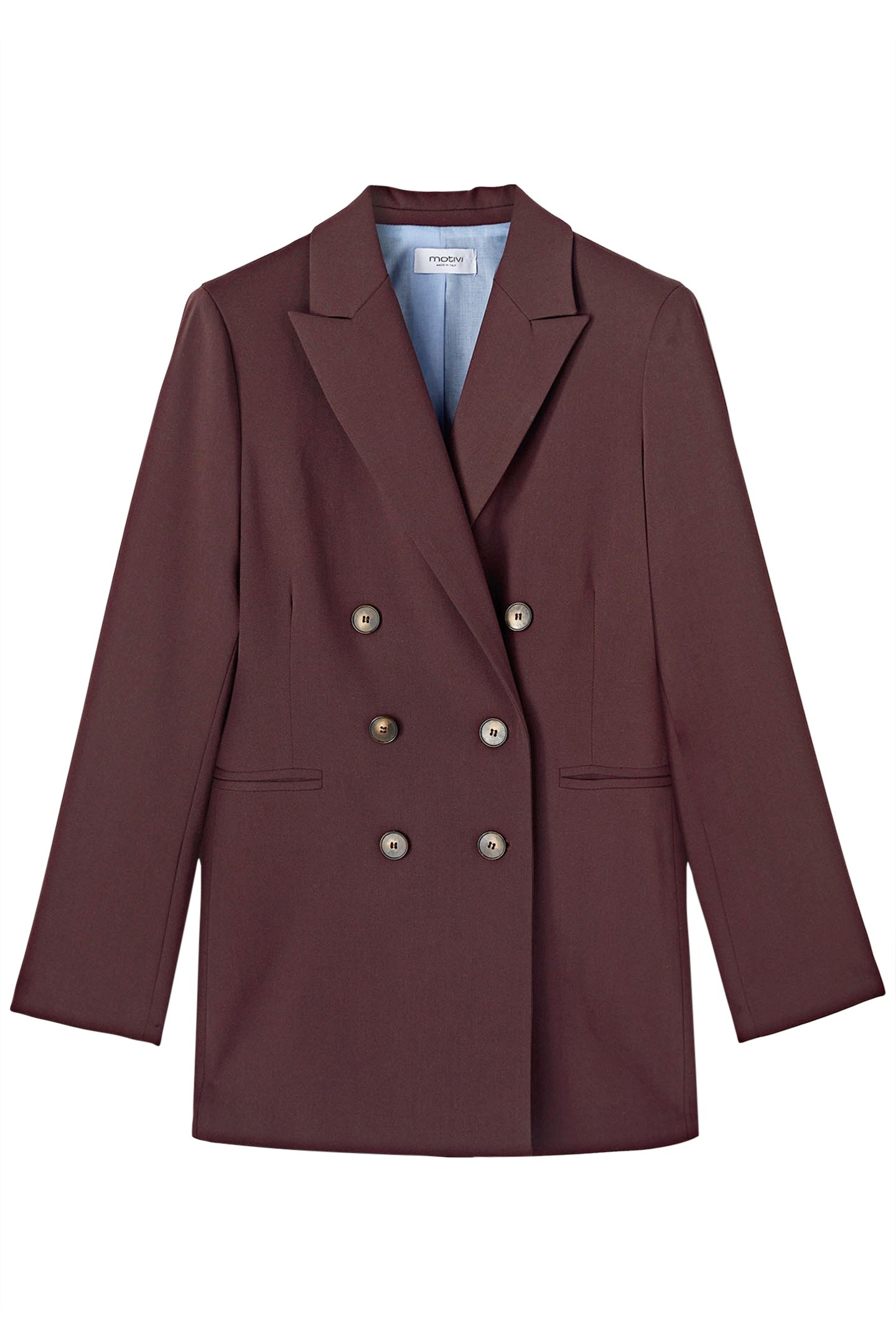 DOUBLE-BREASTED LONG JACKET BORDEAUX 4