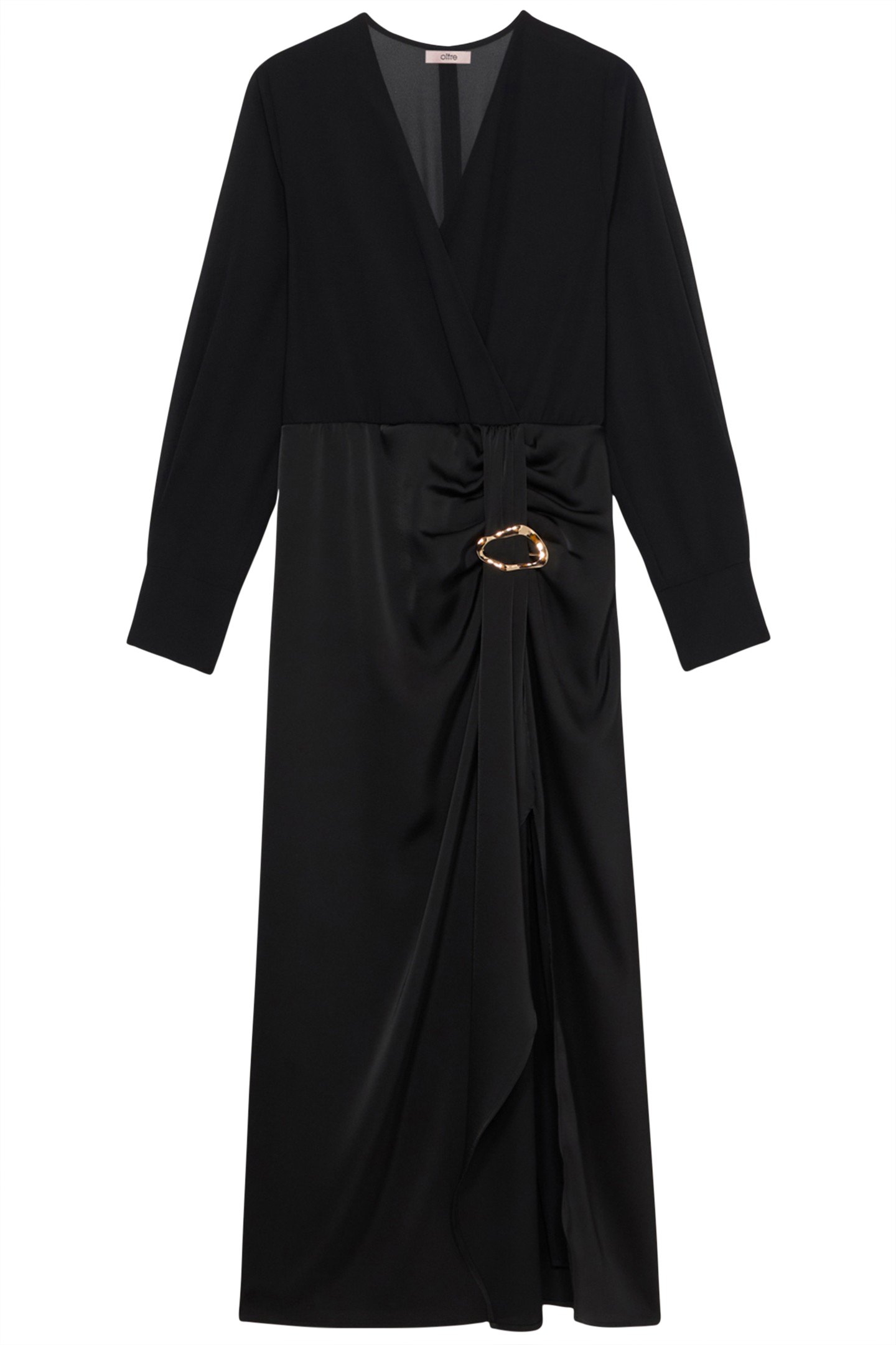 LONG DRESS WITH SATIN SKIRT BLACK 3