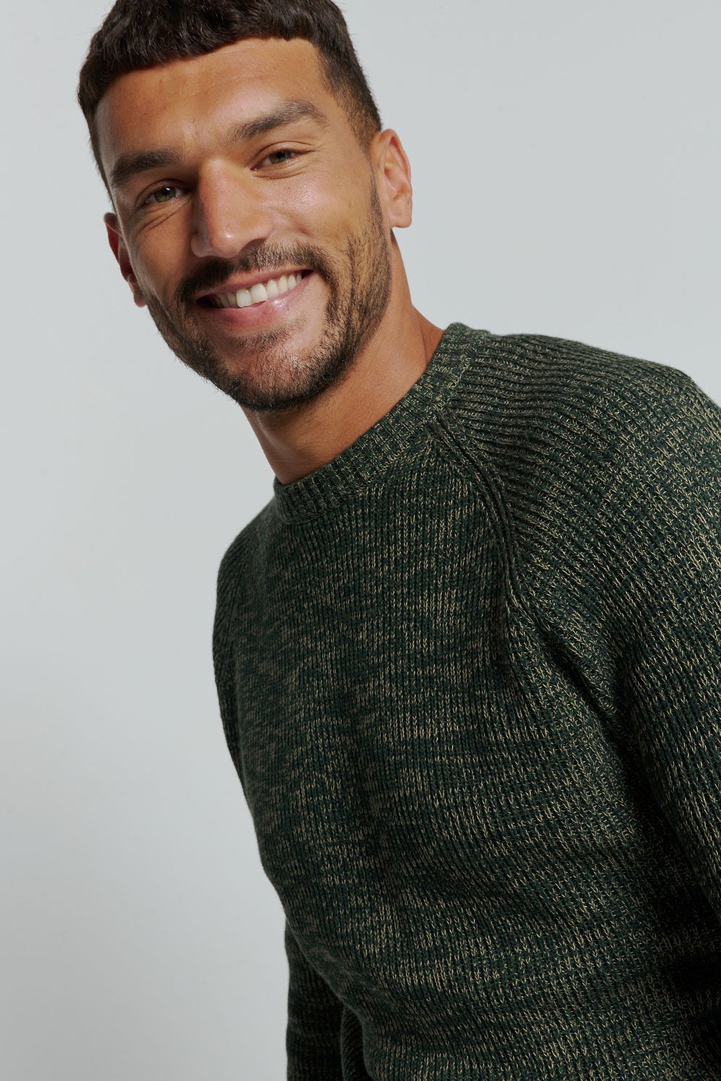 PULLOVER CREWNECK 3 COLOURED RIB DARK GREEN 6