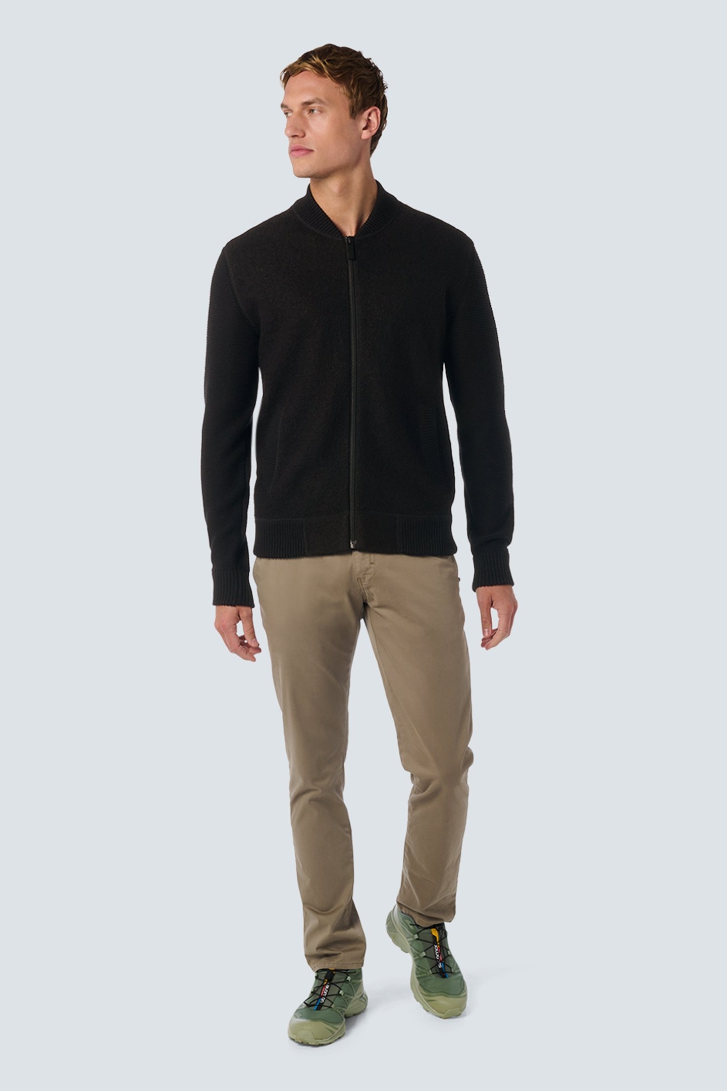 CARDIGAN BOMBER WITH WOOL BLACK 3