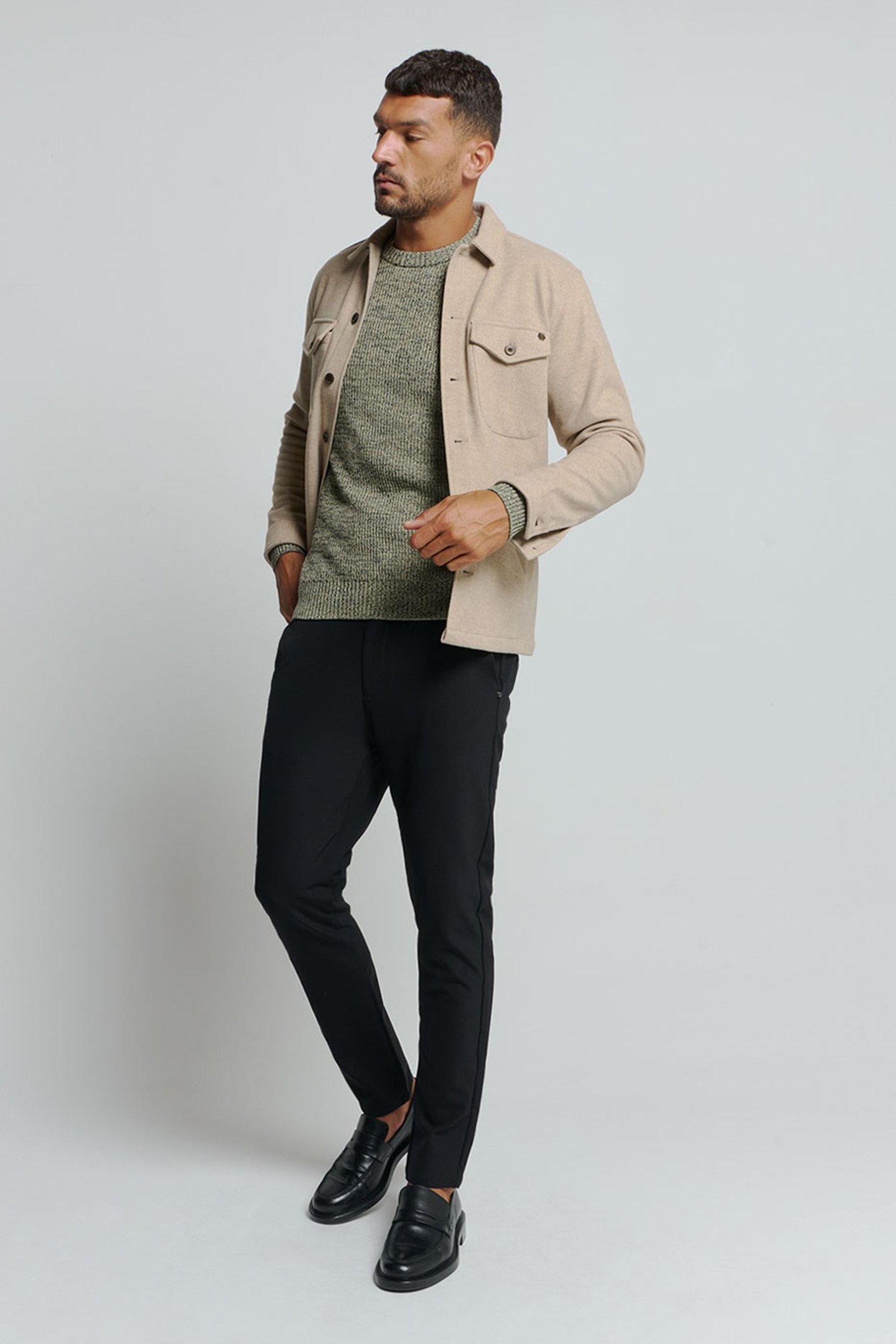 PULLOVER CREWNECK 3 COLOURED RIB SMOKE 5