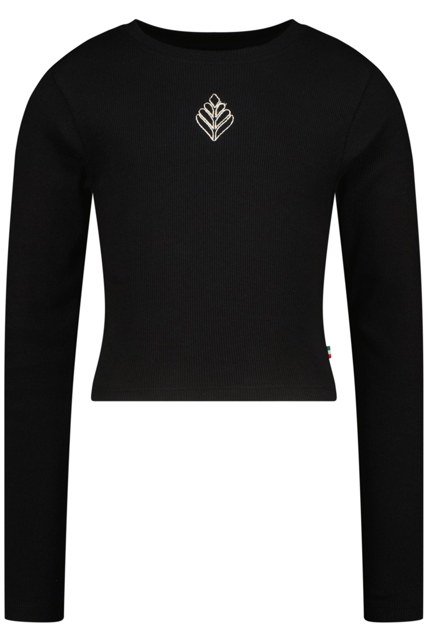 GIRLS G-BASIC-CROP RIB LONGSLEEVE SINGLET DEEP BLACK 1