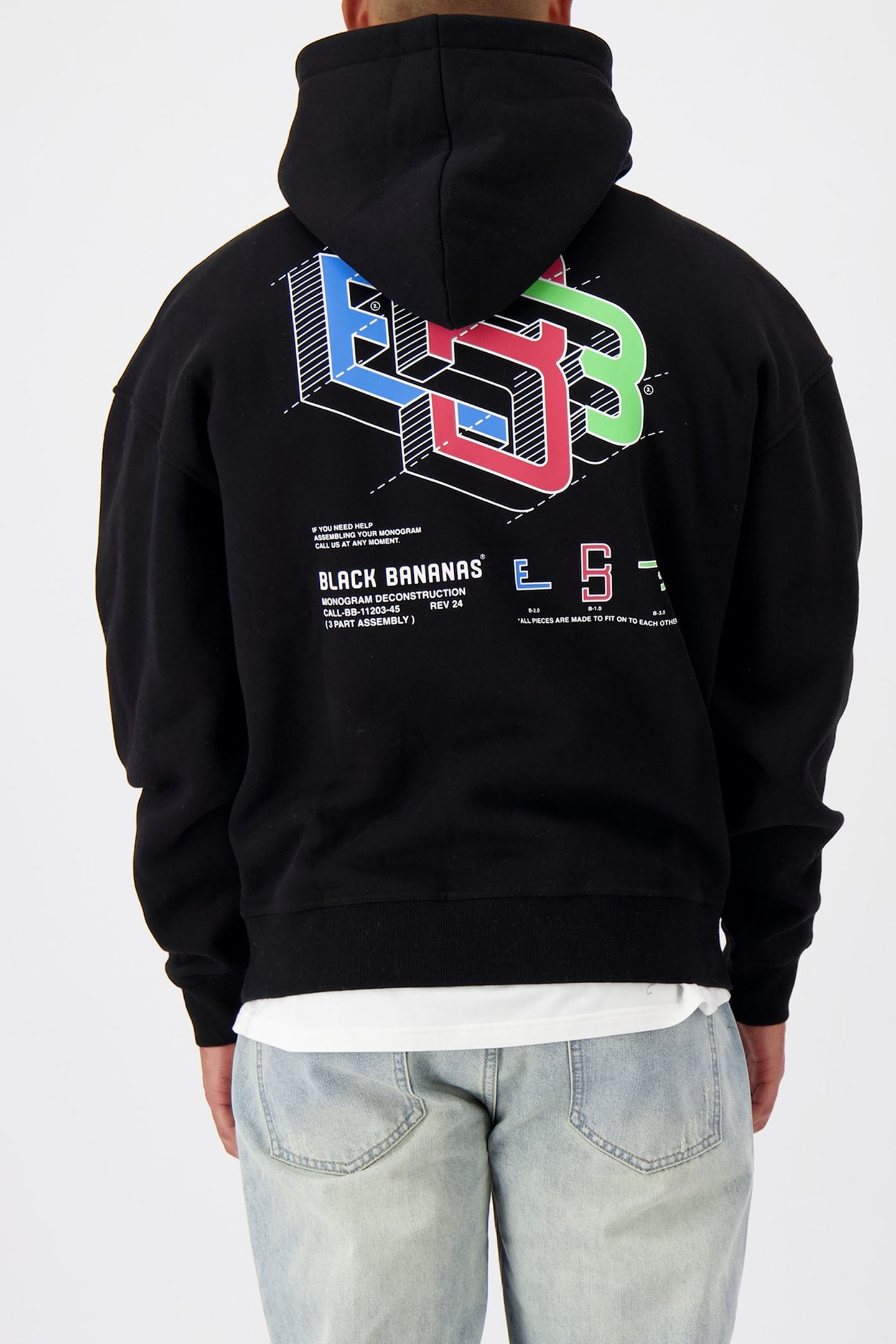 DECONSTRUCTION HOODIE BLACK 2