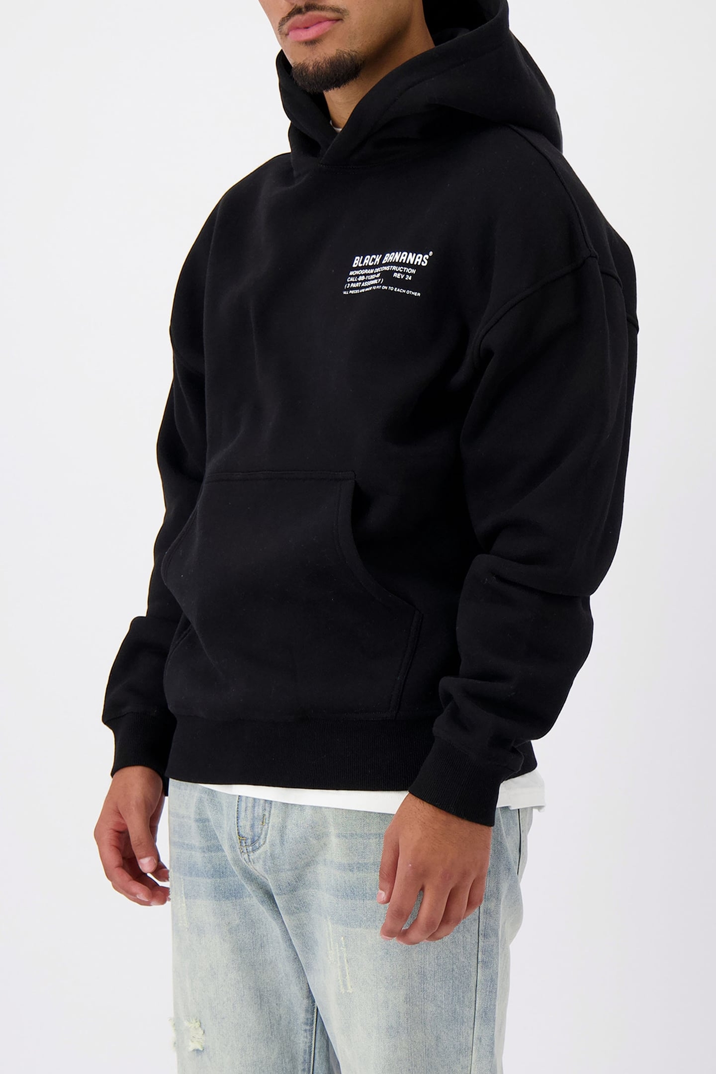 DECONSTRUCTION HOODIE BLACK 1