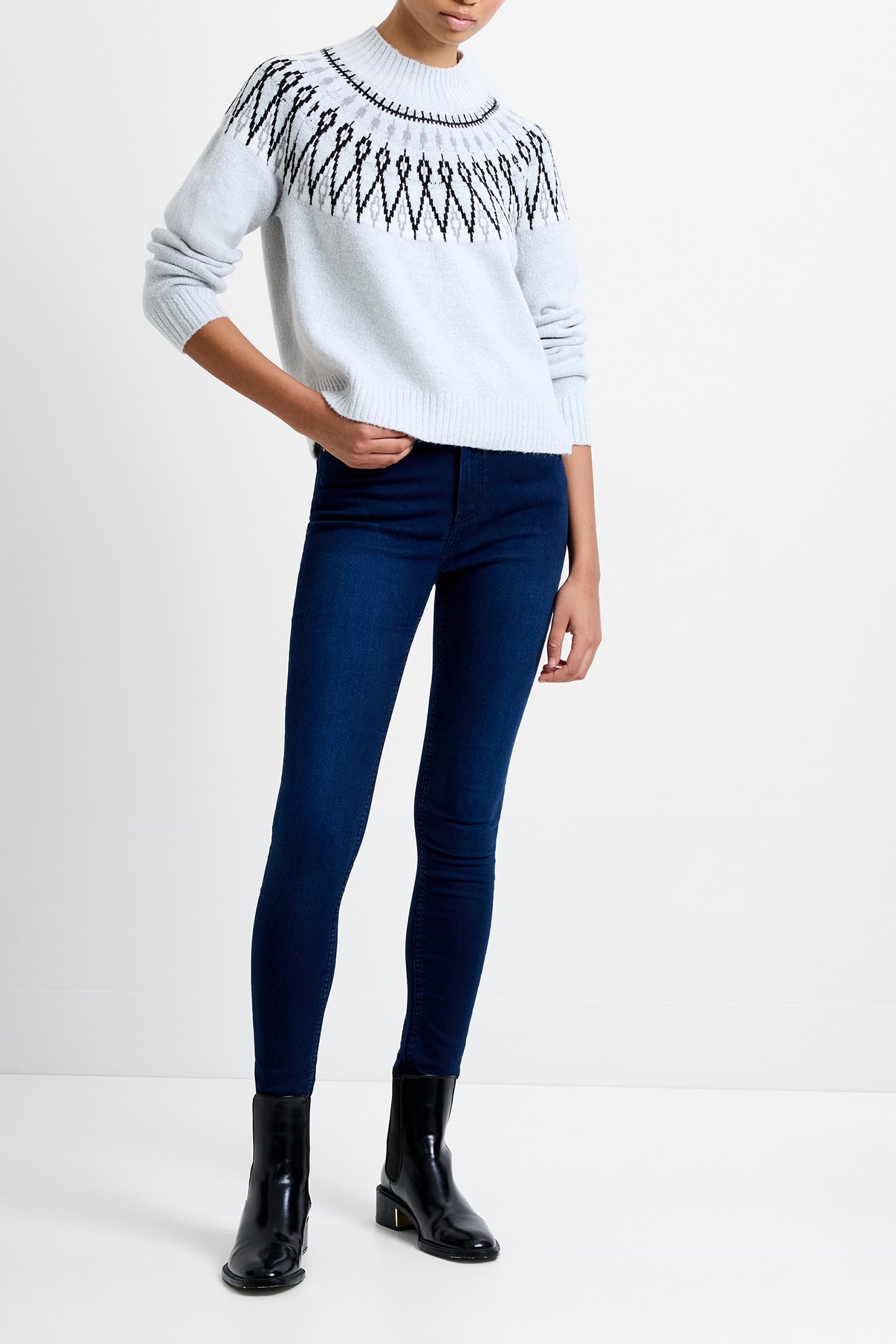 MODERN FAIRISLE LGT GREY MEL/WIN WHT 3