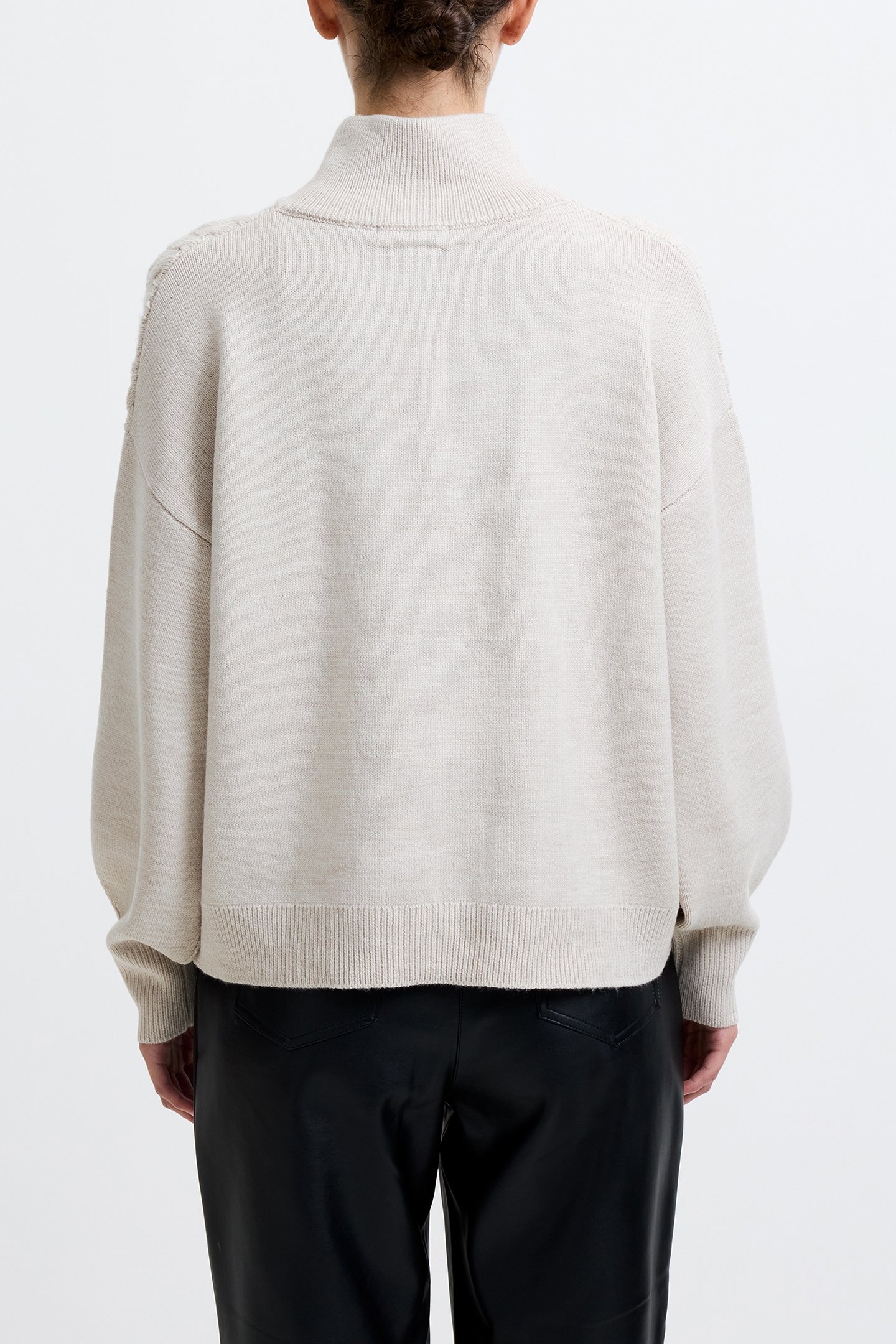 BABYSOFT CABLE HALF ZIP OATMEAL MEL 2