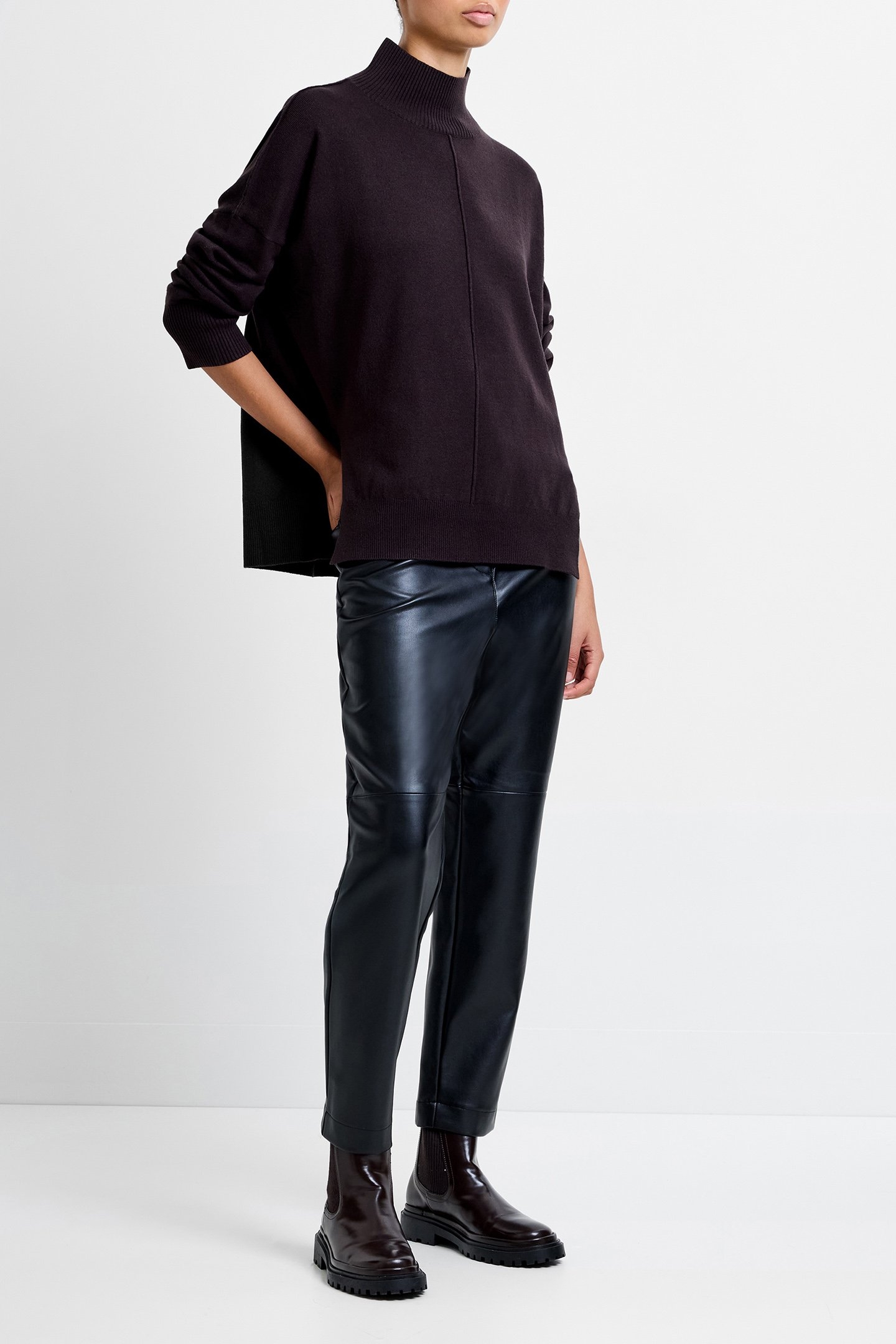 BABYSOFT HIGH NECK SEAM JUMPER BURGUNDY RED 4