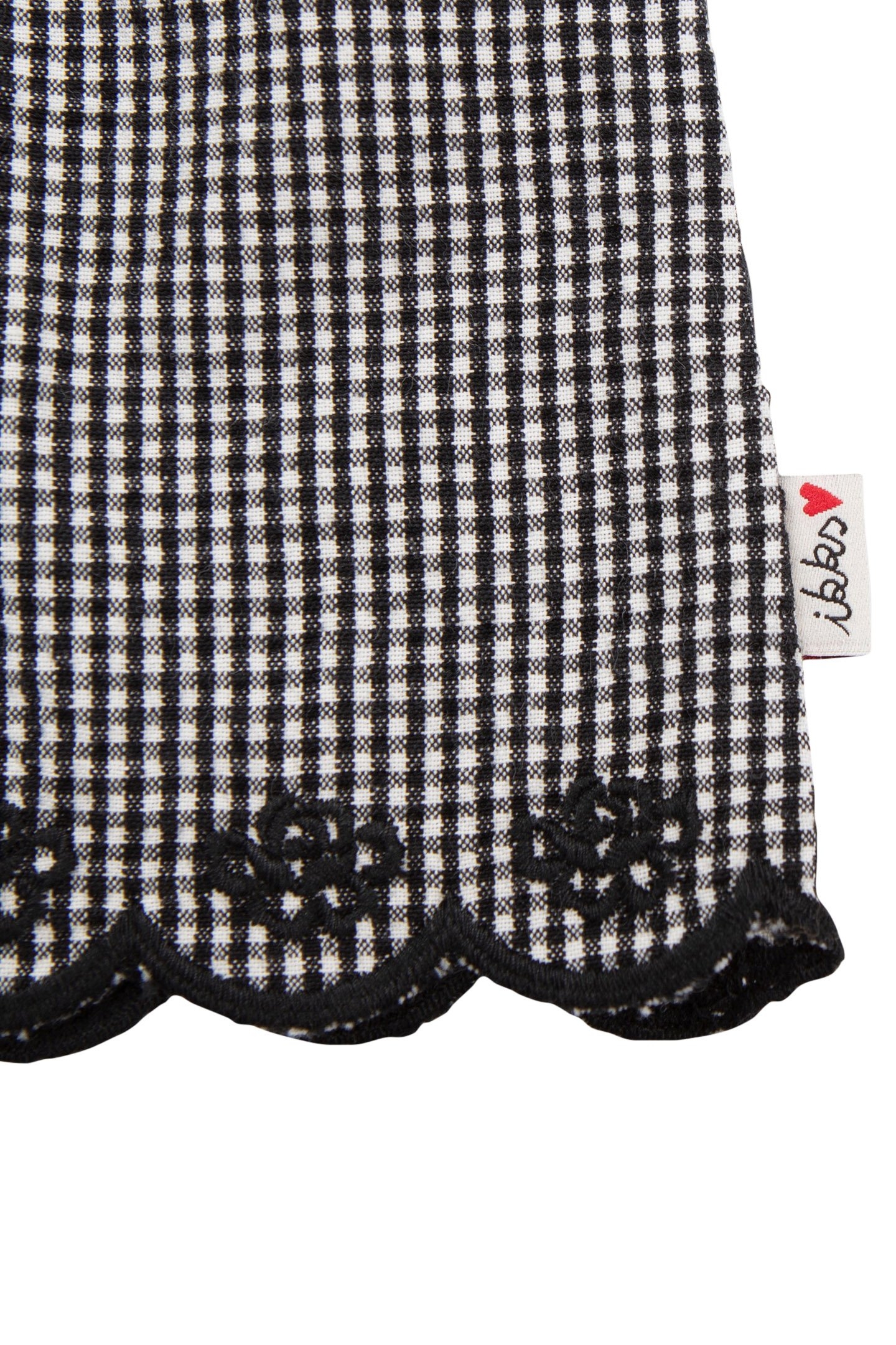 BABY GIRL DRESS IN ECRU WITH BLACK GINGHAM PATTERN 5
