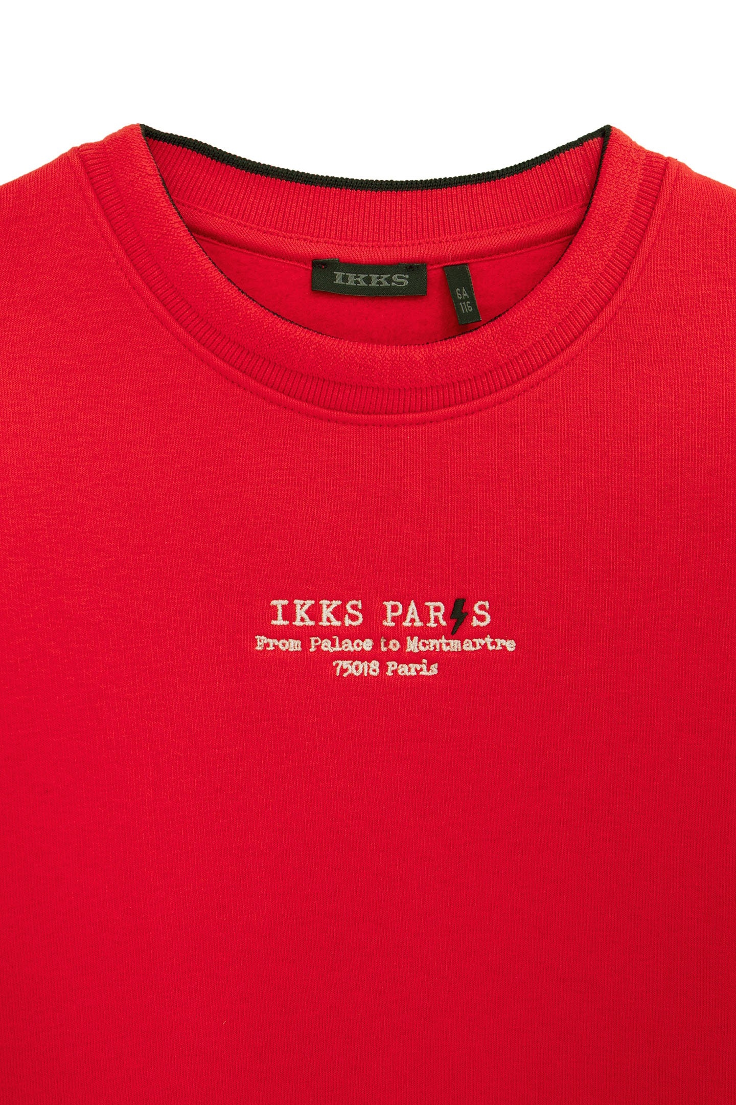 BOY'S RED FLEECE SWEATSHIRT WITH EMBROIDERED MESSAGE 3