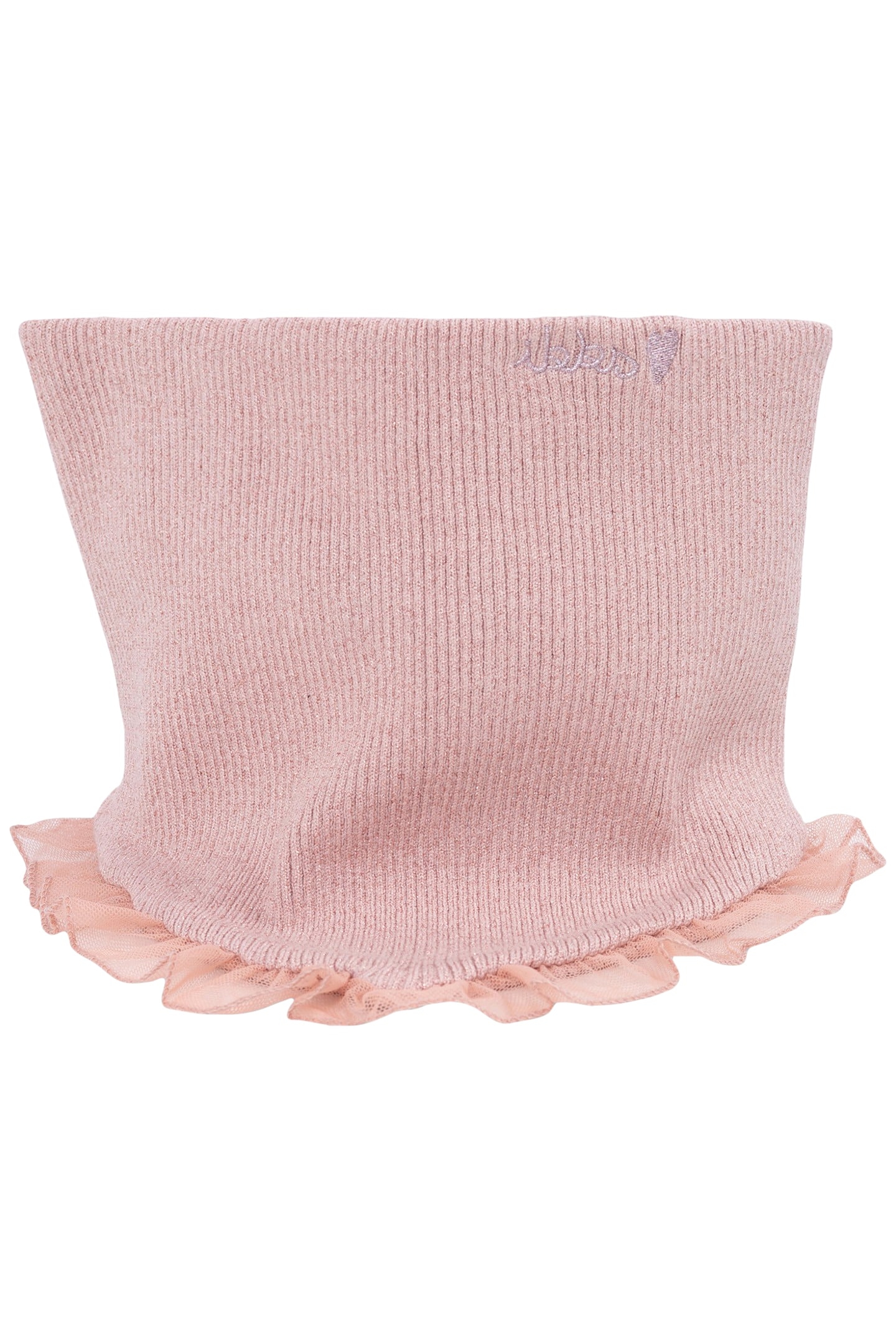 PINK KNITTED RECYCLED SNOOD FOR GIRLS 3
