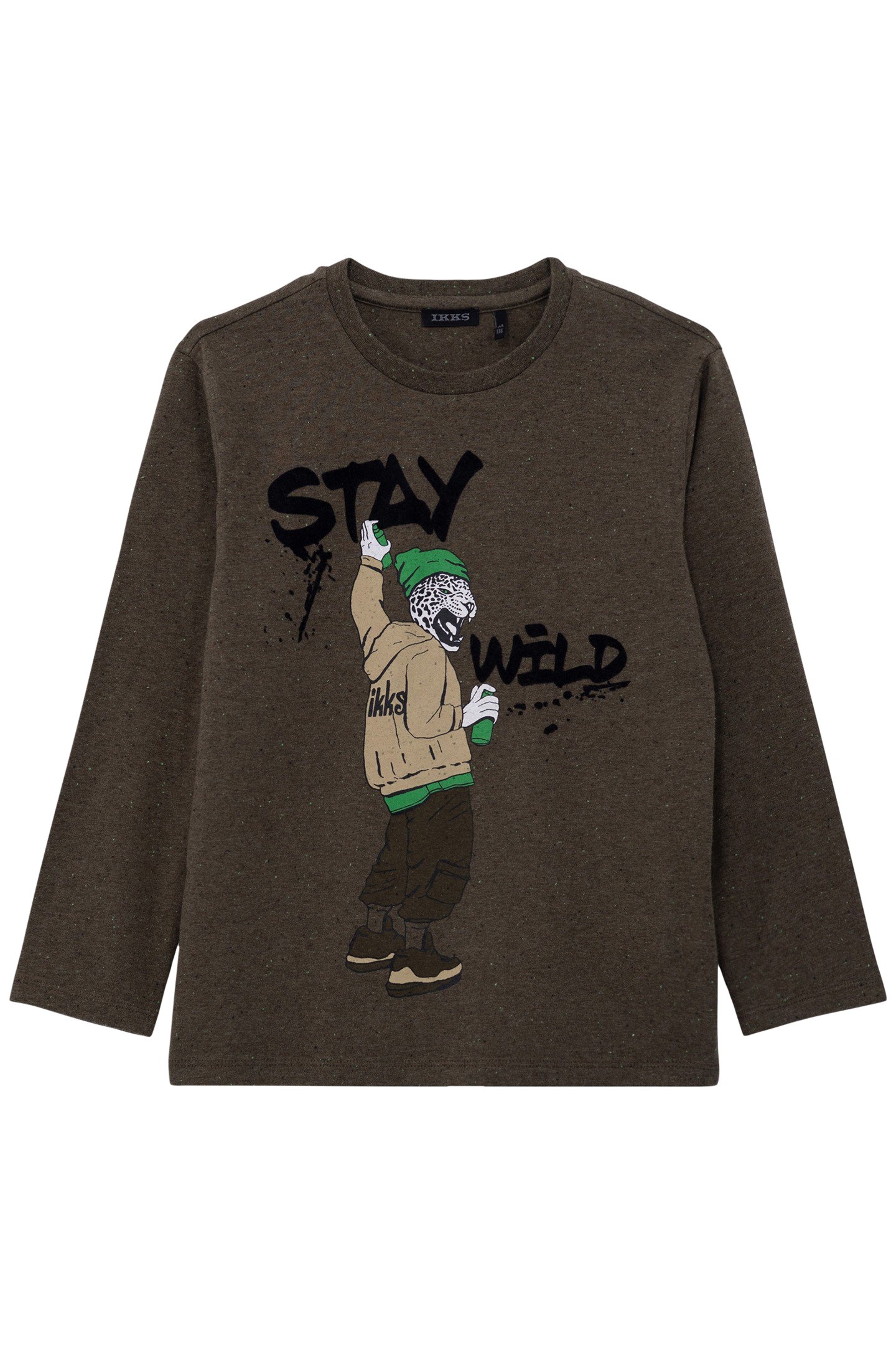 BOY'S VISUAL LEOPARD-PRINT KHAKI T-SHIRT 1