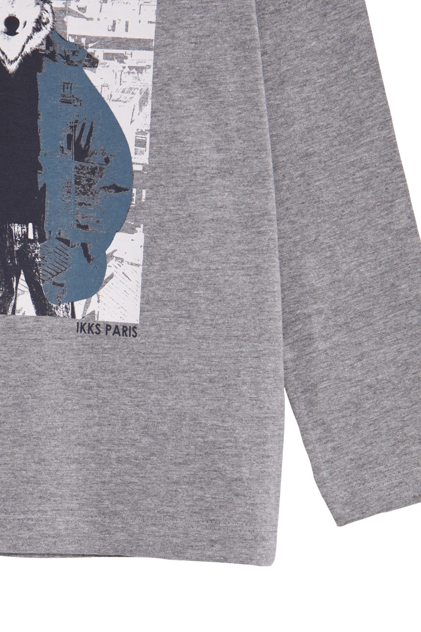 GREY ORGANIC COTTON T-SHIRT VISUAL BOY WOLF-DOUDOUNE 4