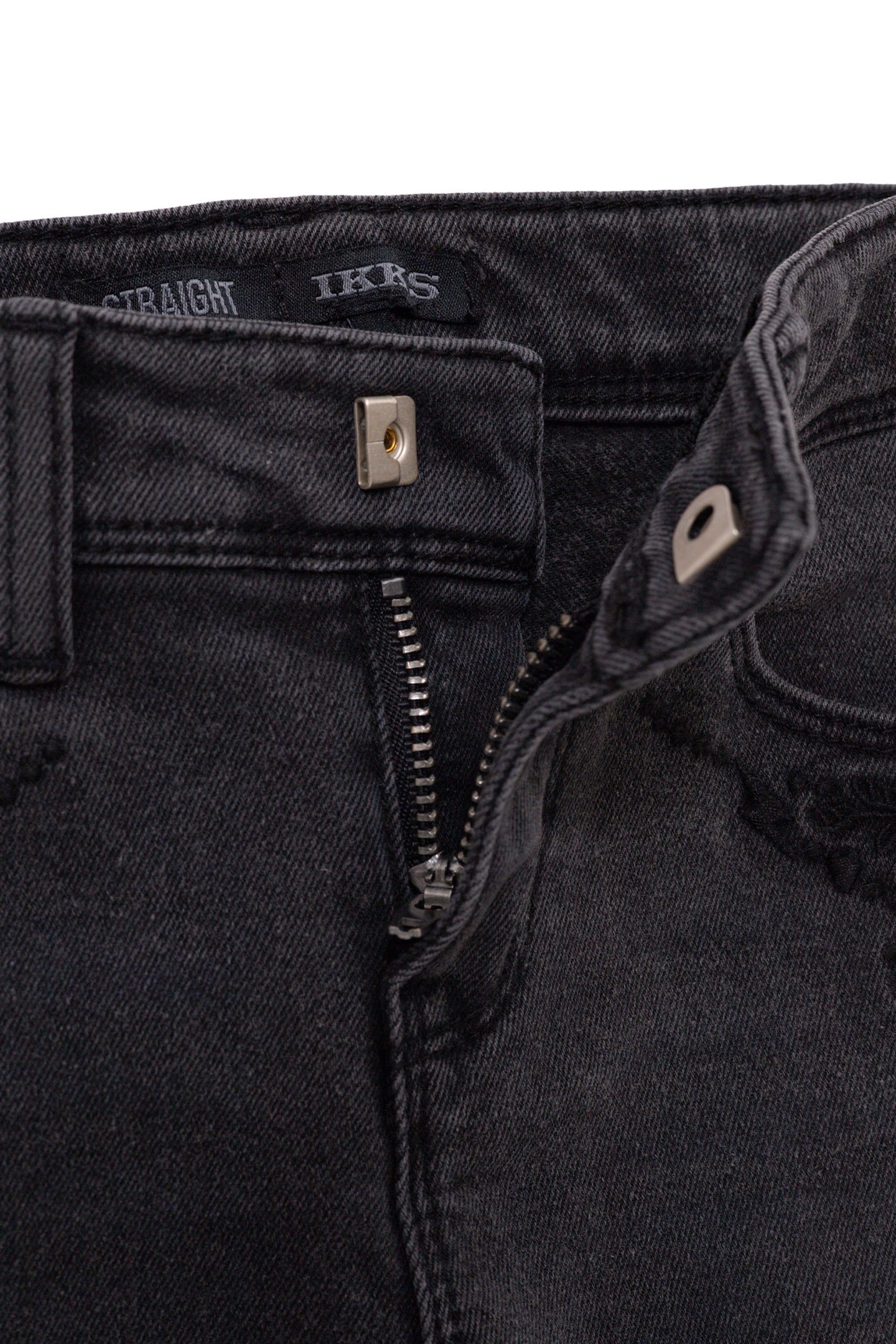 GIRLS' FADED GREY STRAIGHT JEANS WITH EMBROIDERED POCKETS 5