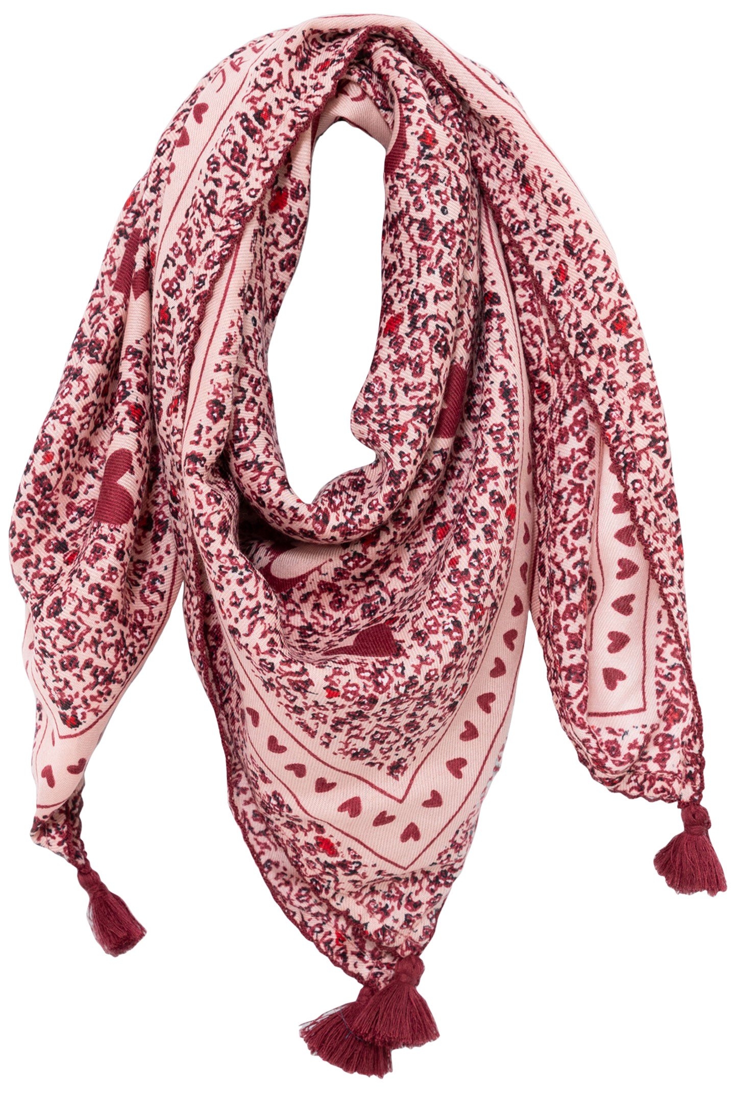 GIRL'S RECYCLED PINK FLORAL PRINT SQUARE SCARF 1