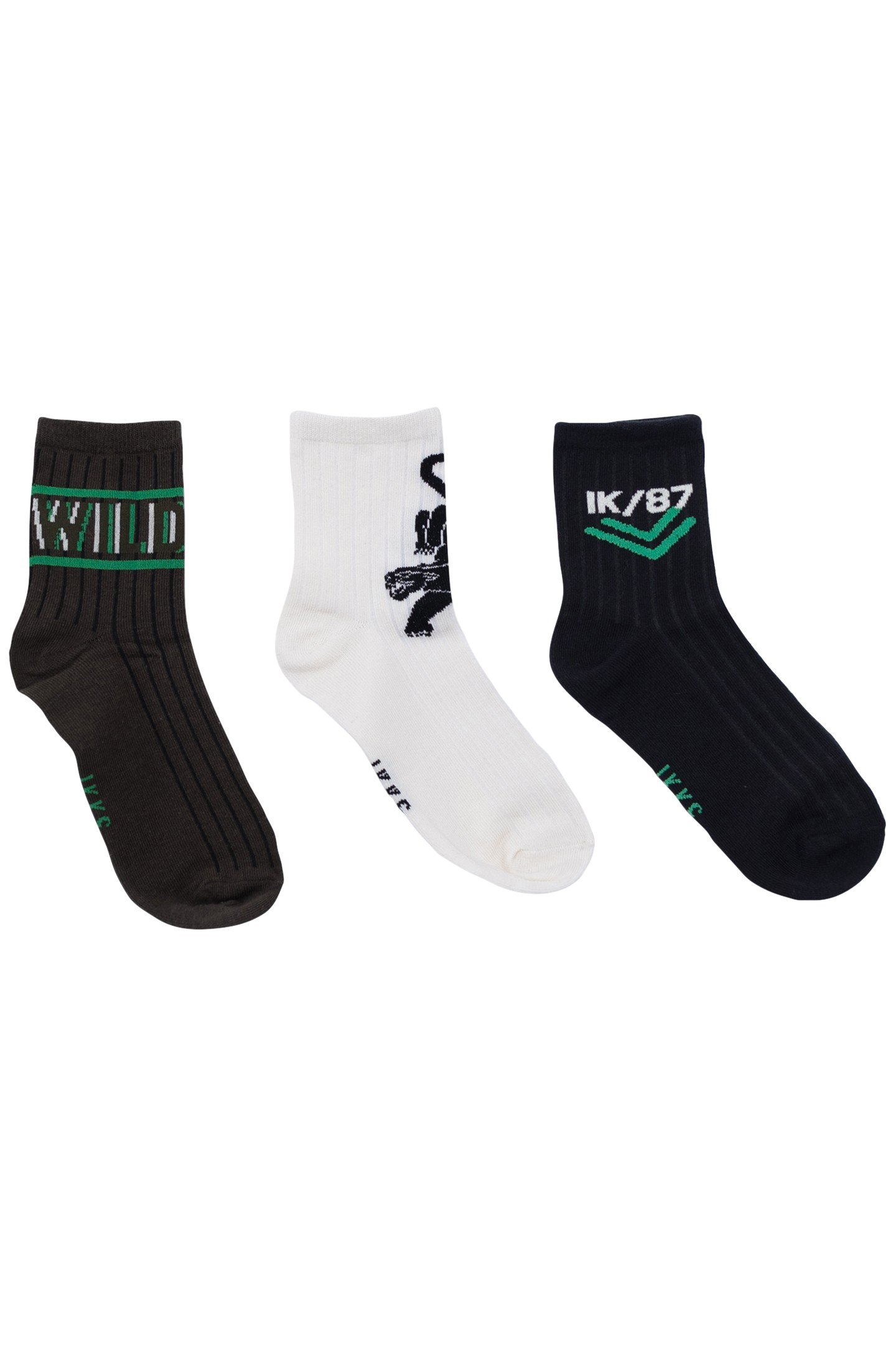 BOY'S KHAKI, ECRU, BLACK SOCKS 1