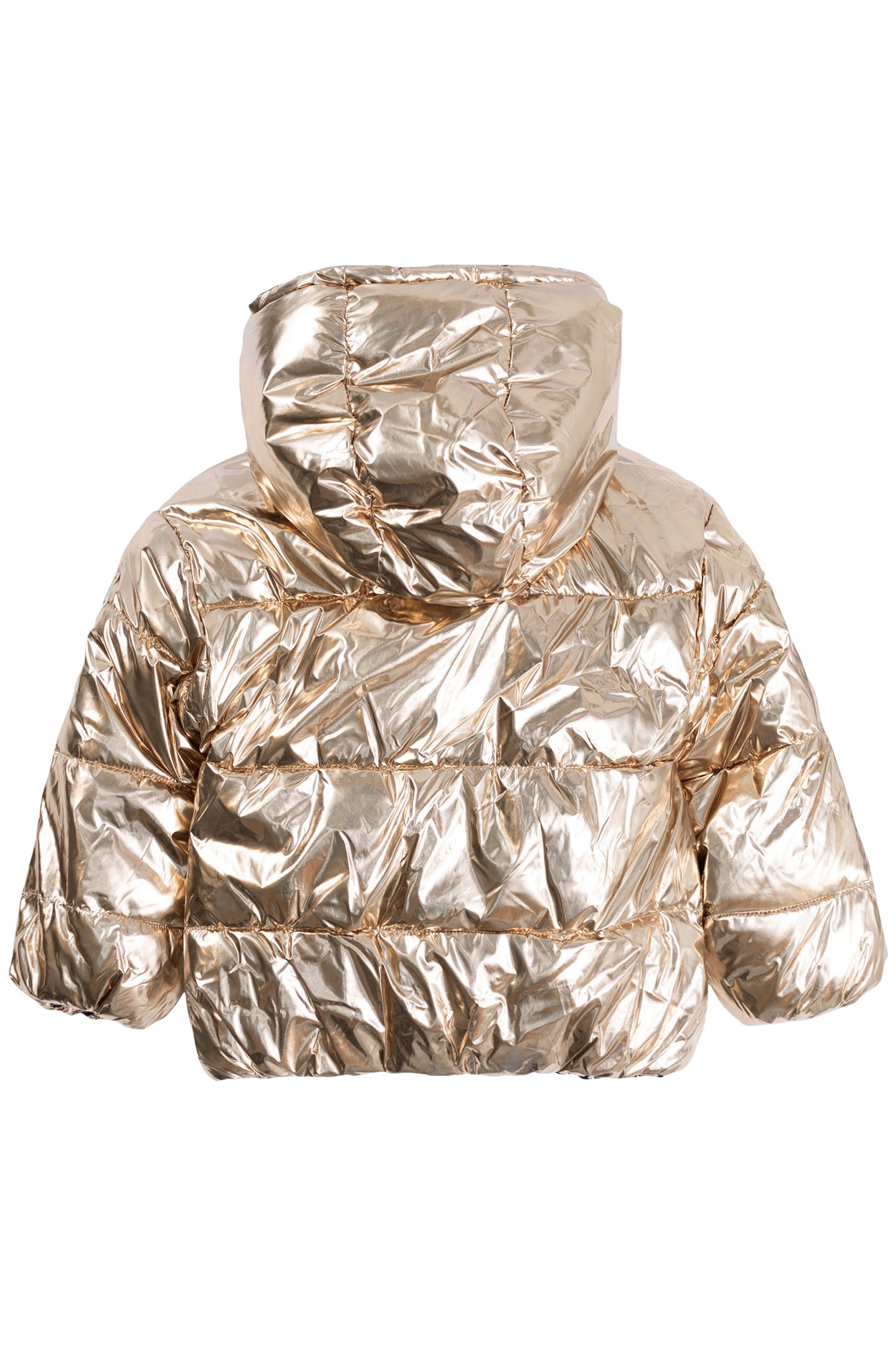 GIRL'S REVERSIBLE JACKET GOLD AND FLORAL PRINT VELVET 2