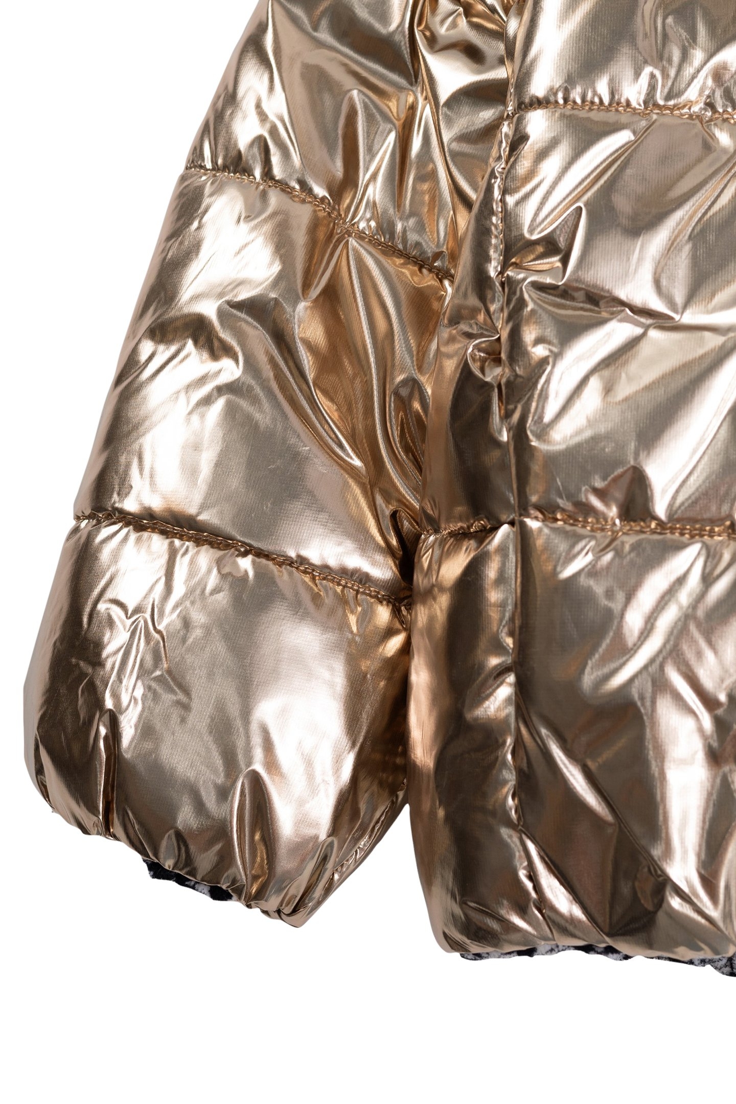 GIRL'S REVERSIBLE JACKET GOLD AND FLORAL PRINT VELVET 6