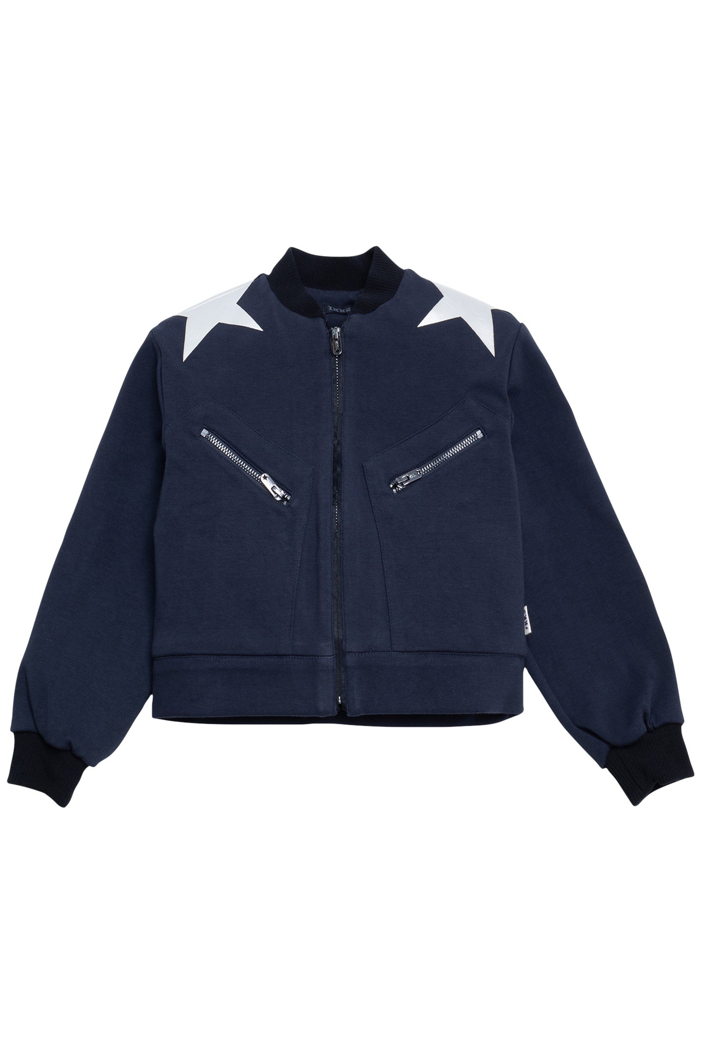 GIRL'S NAVY STAR PRINT SHORT JACKET 1