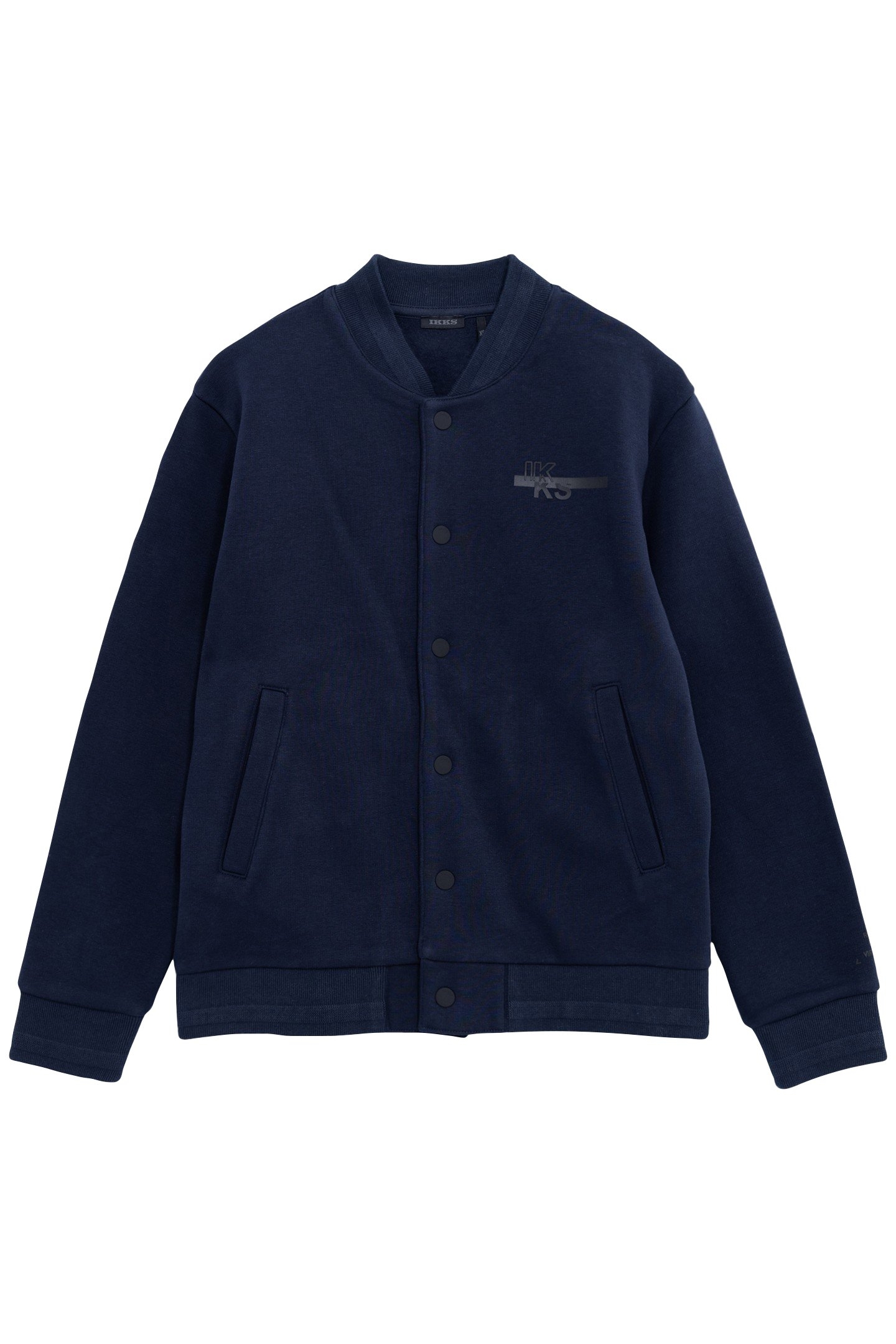BOY'S NAVY FLEECE CARDIGAN WITH TEDDY COLLAR 1