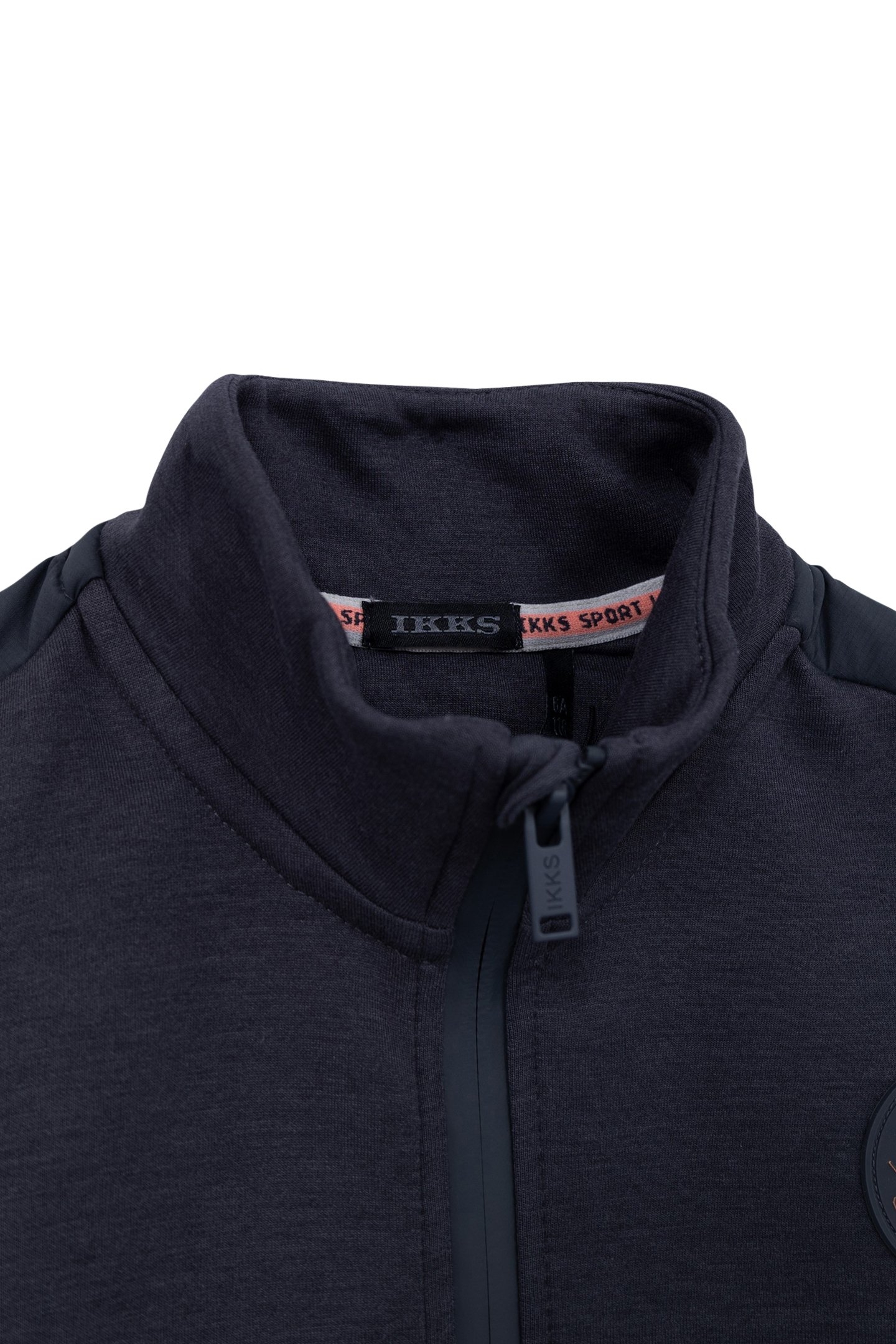 BOY'S GREY MIXED-FABRIC CARDIGAN WITH NYLON QUILTED BACK 4