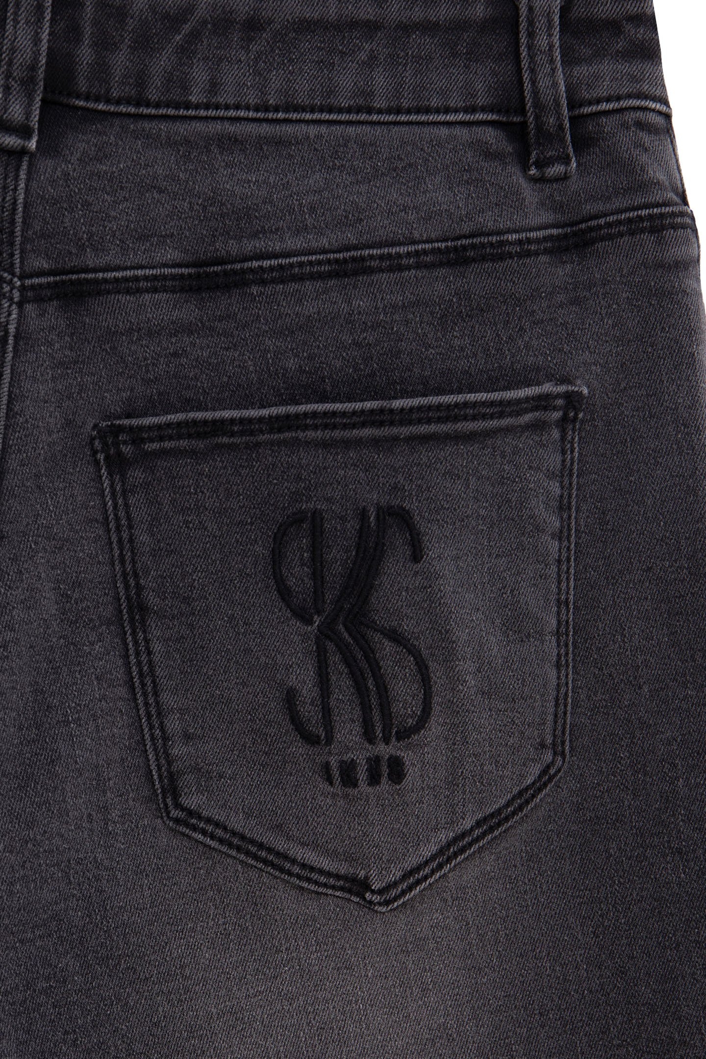 GIRL'S MOM GREY STUDDED JEANS 5