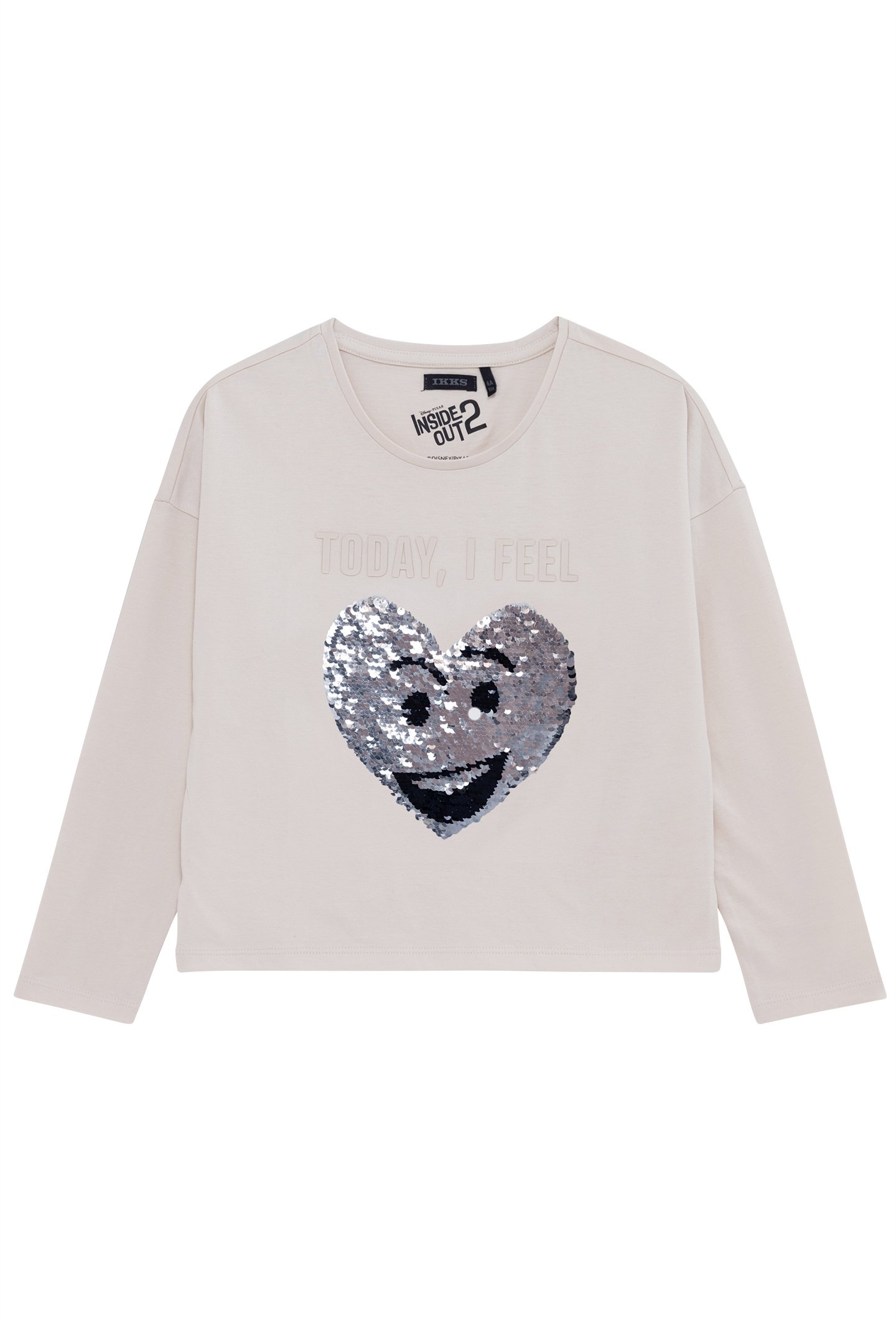 GIRL'S ECRU ORGANIC REVERSIBLE SEQUIN VICE-VERSA T-SHIRT 3