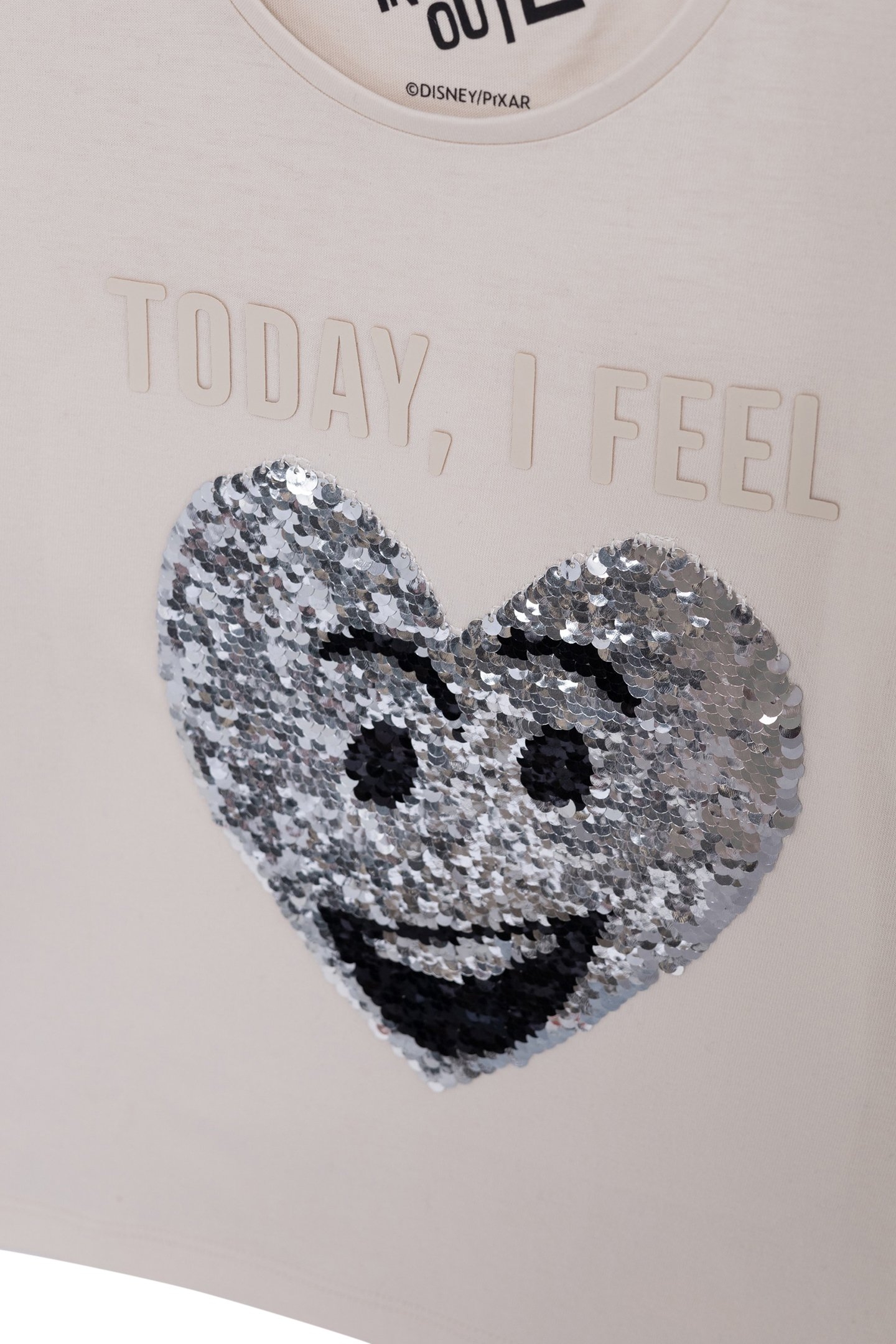 GIRL'S ECRU ORGANIC REVERSIBLE SEQUIN VICE-VERSA T-SHIRT 6