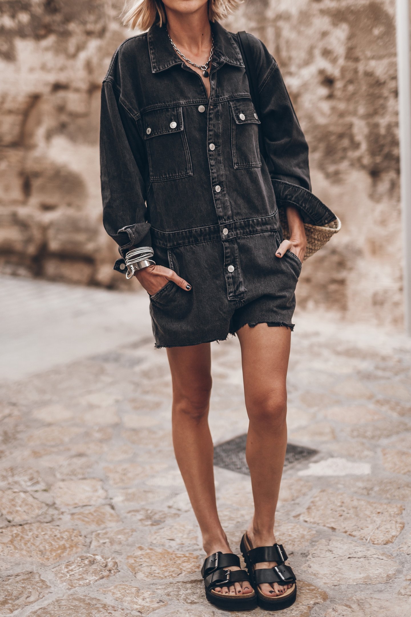 THE BLACK SHORT DENIM JUMPSUIT 5