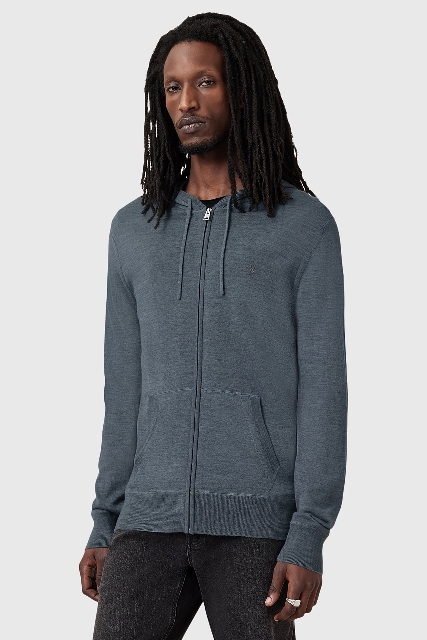 MODE MERINO ZIP HOOD PITCHED BLUE 1