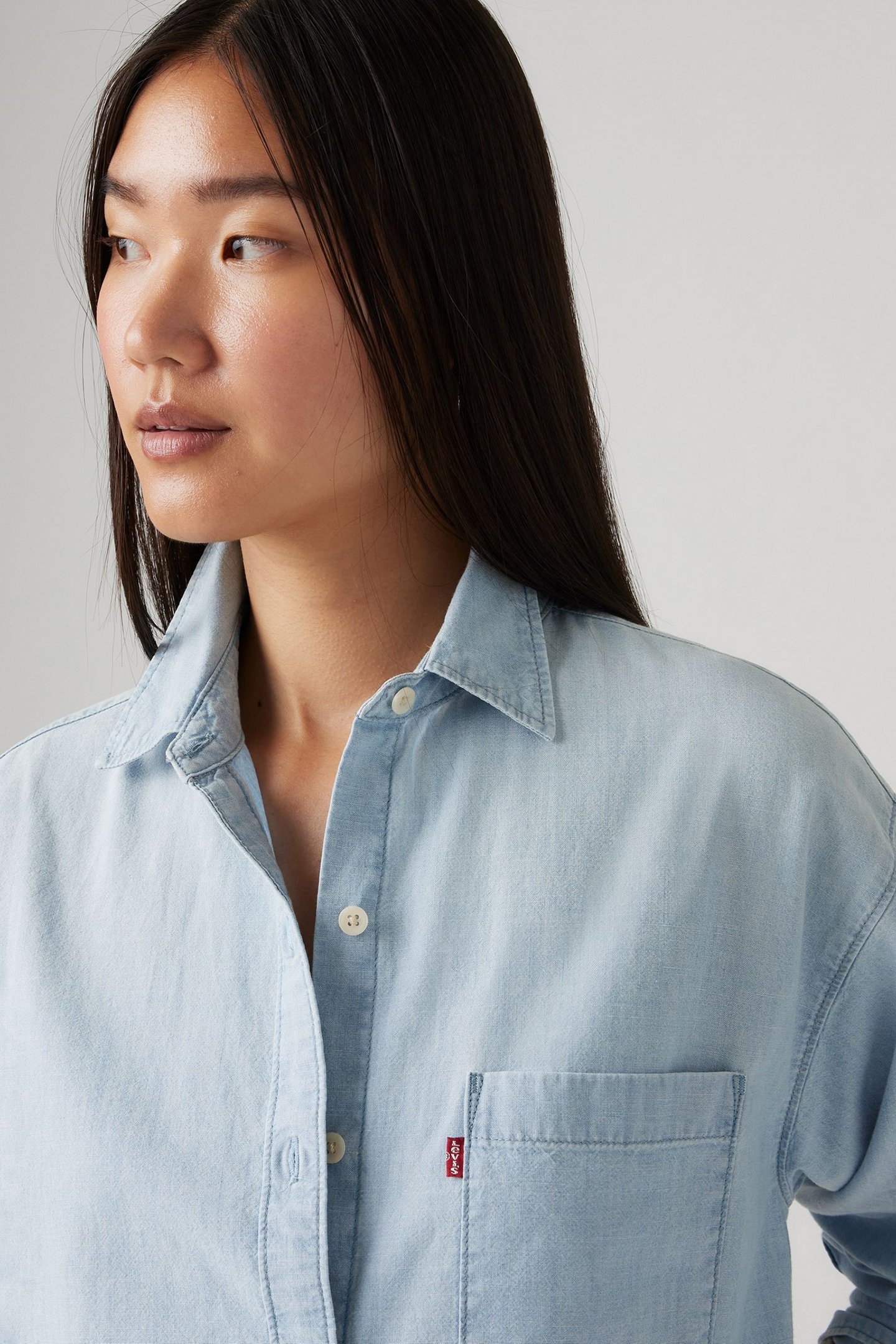 HARLIE BOYFRIEND SHIRT LIGHT INDIGO 5