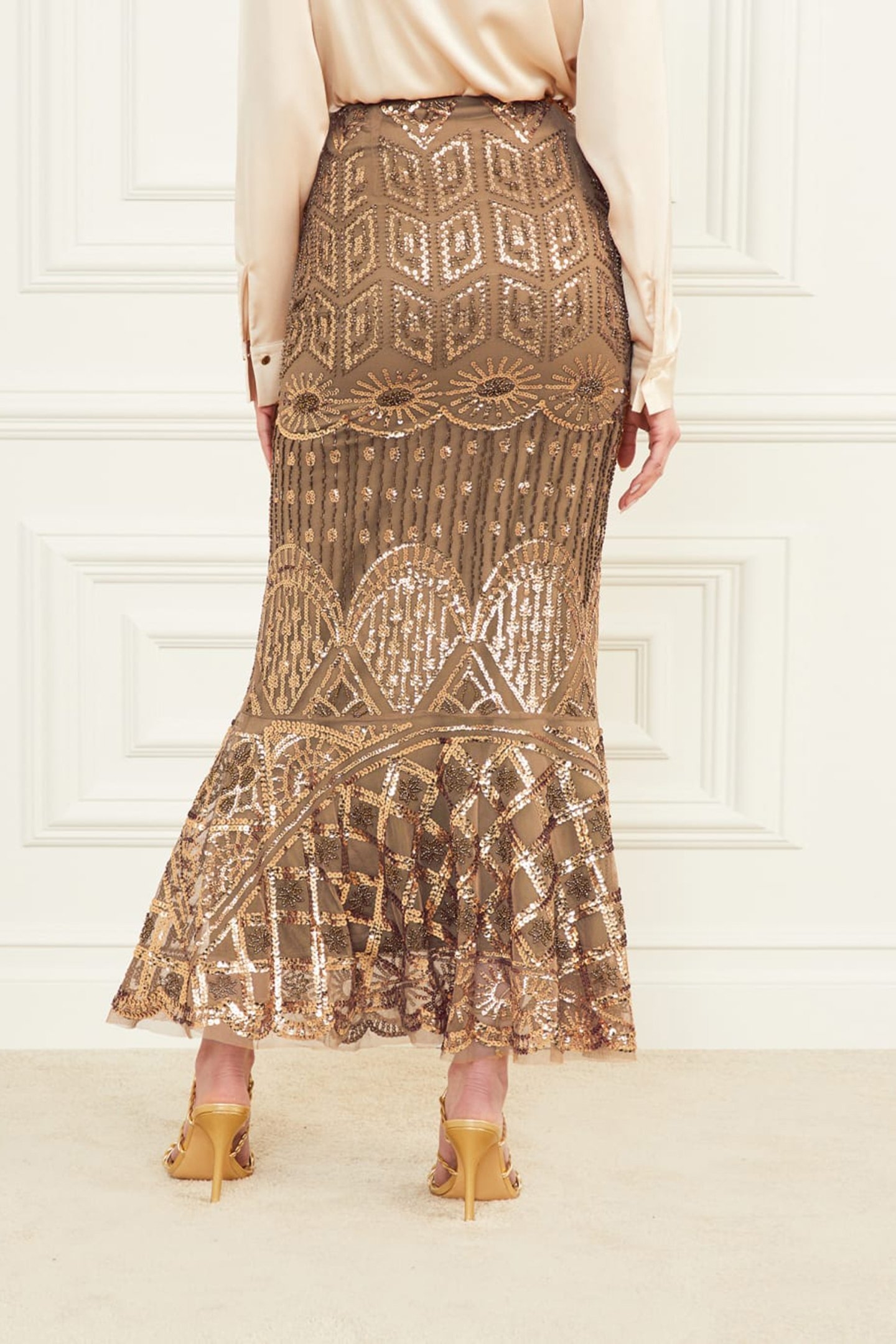 CRYSTALS EMBROIDERED BRONZE GOLD CRYSTAL 2