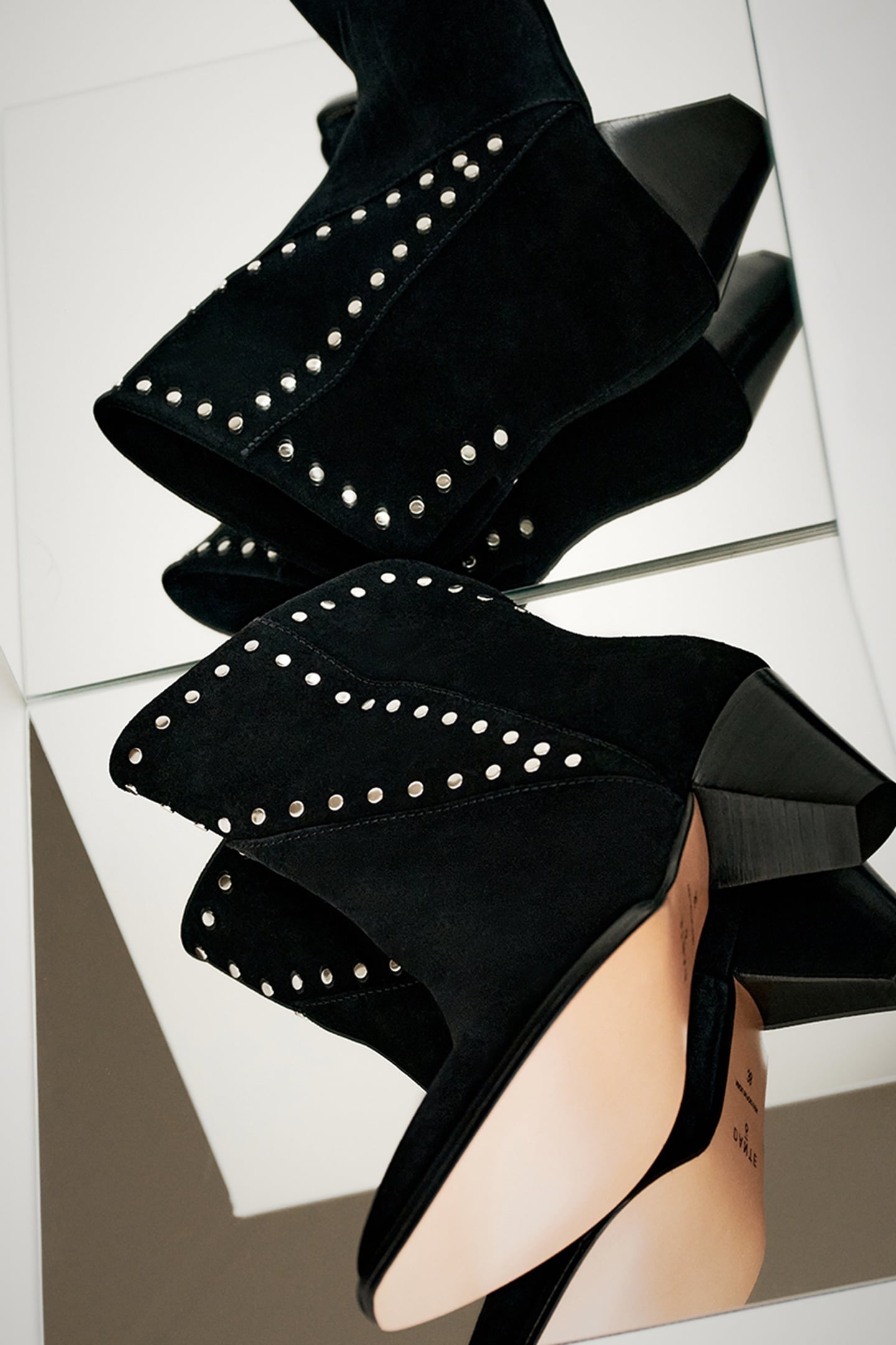 KAIA STUDDED SUEDE BOOTS RAVEN 7