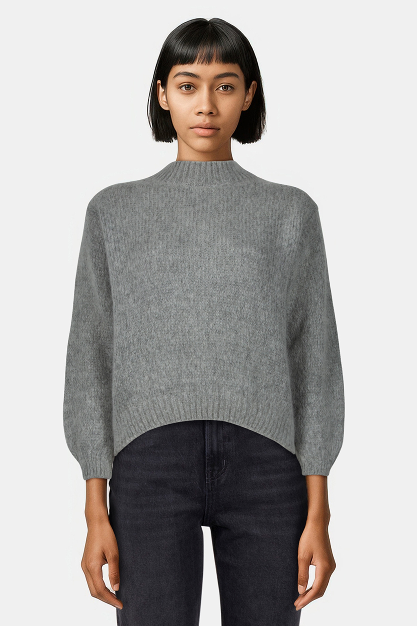 STEPHANIE PULLOVER MID GREY 1