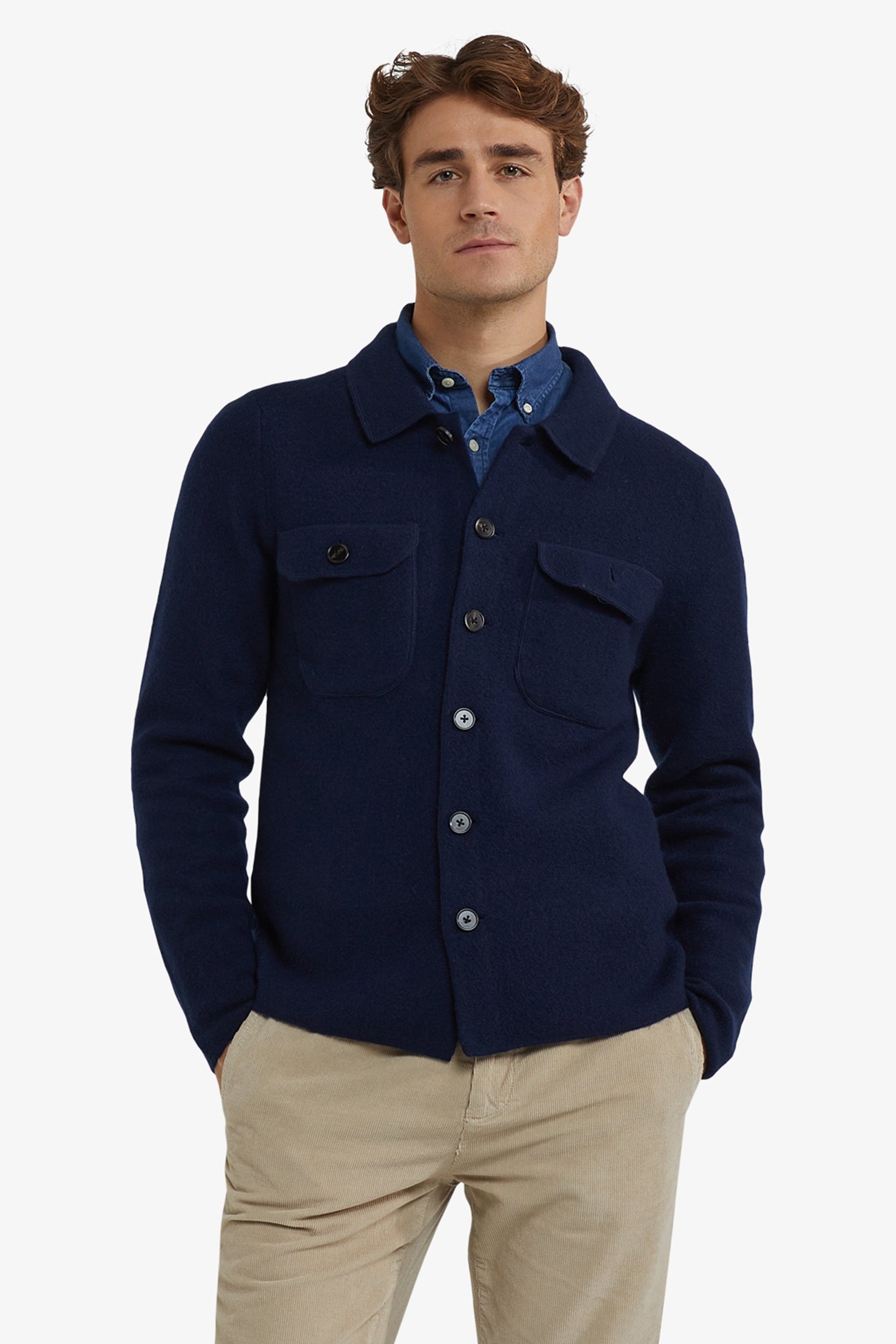 FASHION BUTTON CARDIGAN NAVY 1