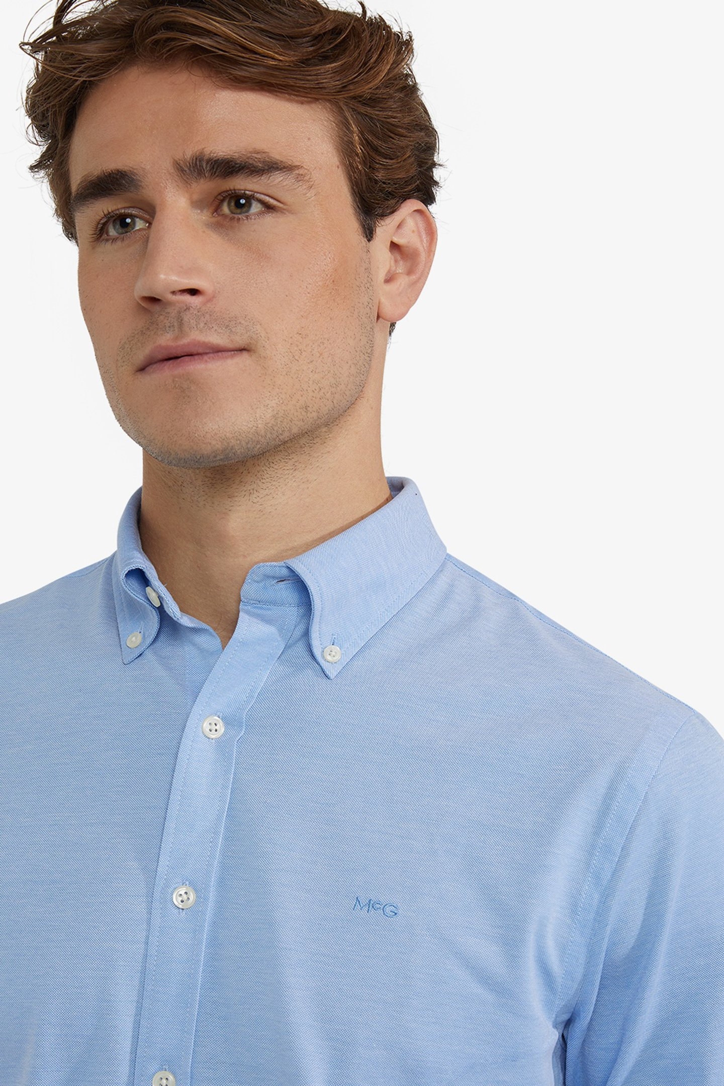 STRETCH PIQUE SHIRT LIGHT BLUE 4