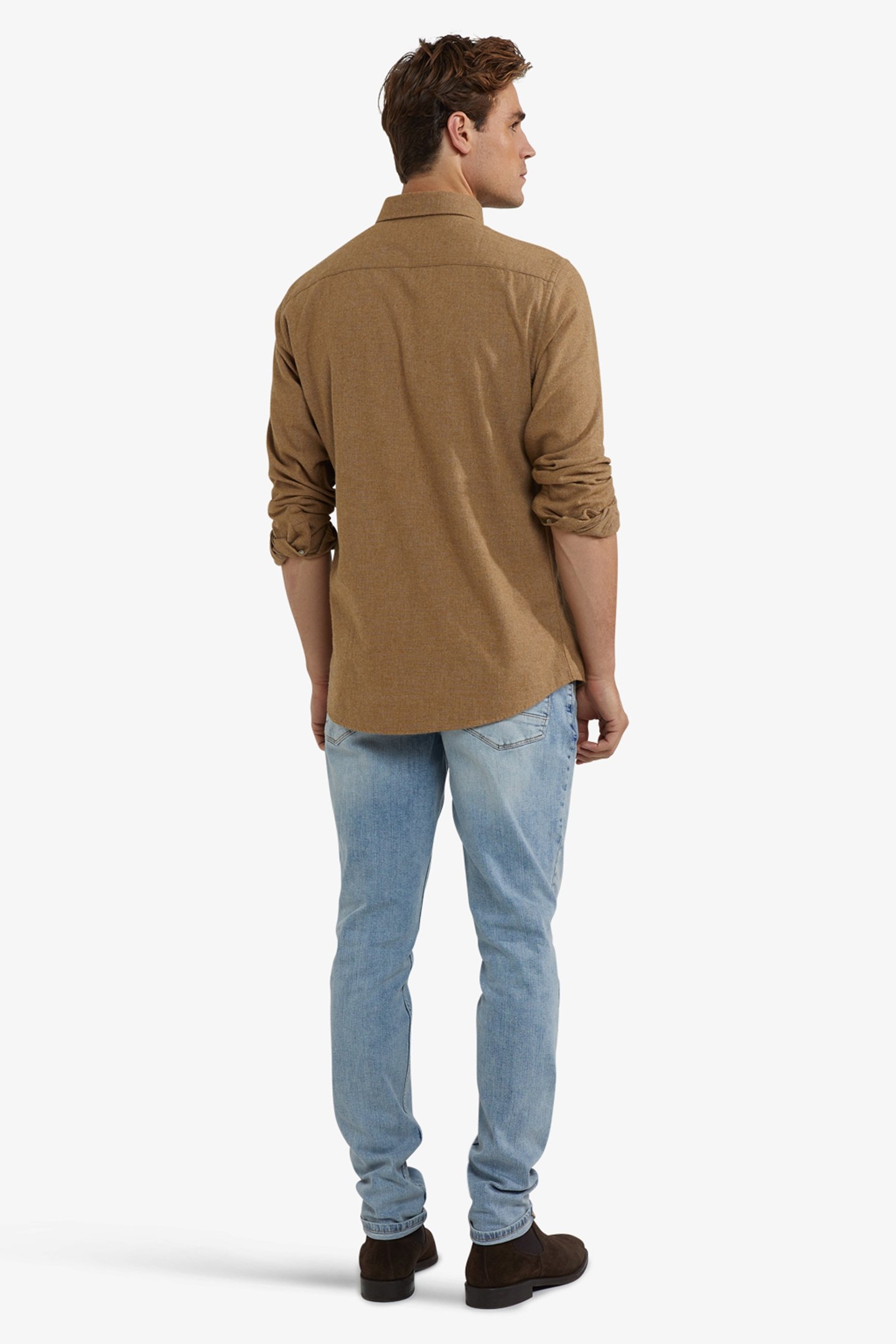 FLANNEL MELANGE OXFORD SHIRT CAMEL 3