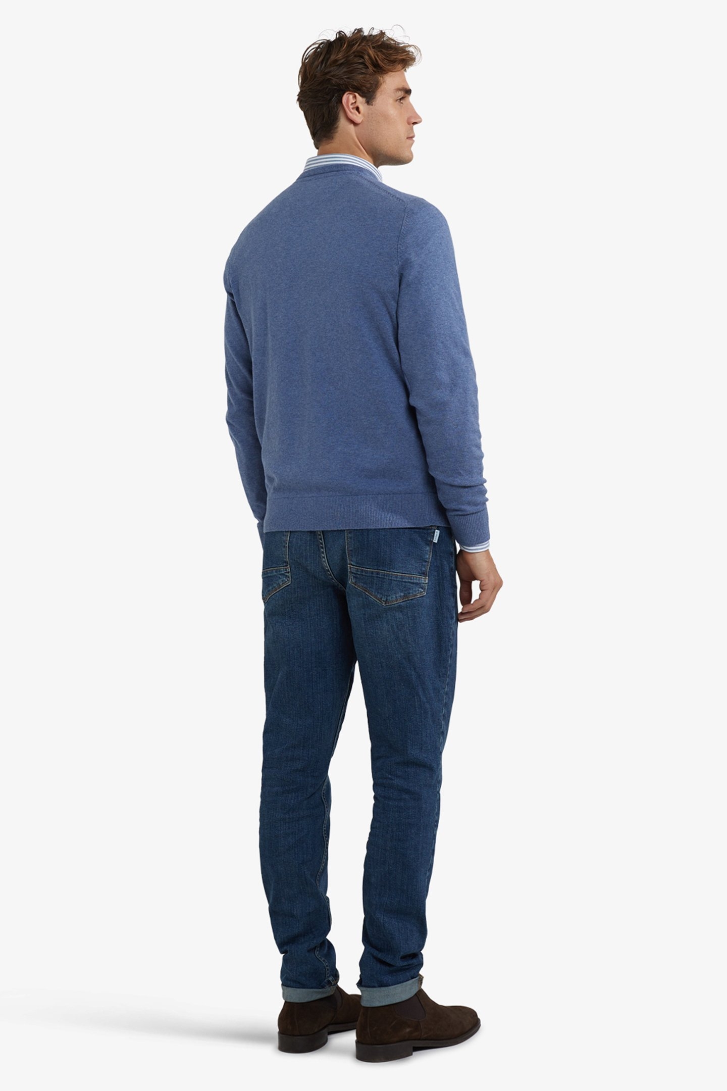 V-NECK SWEATER VINTAGE BLUE 3