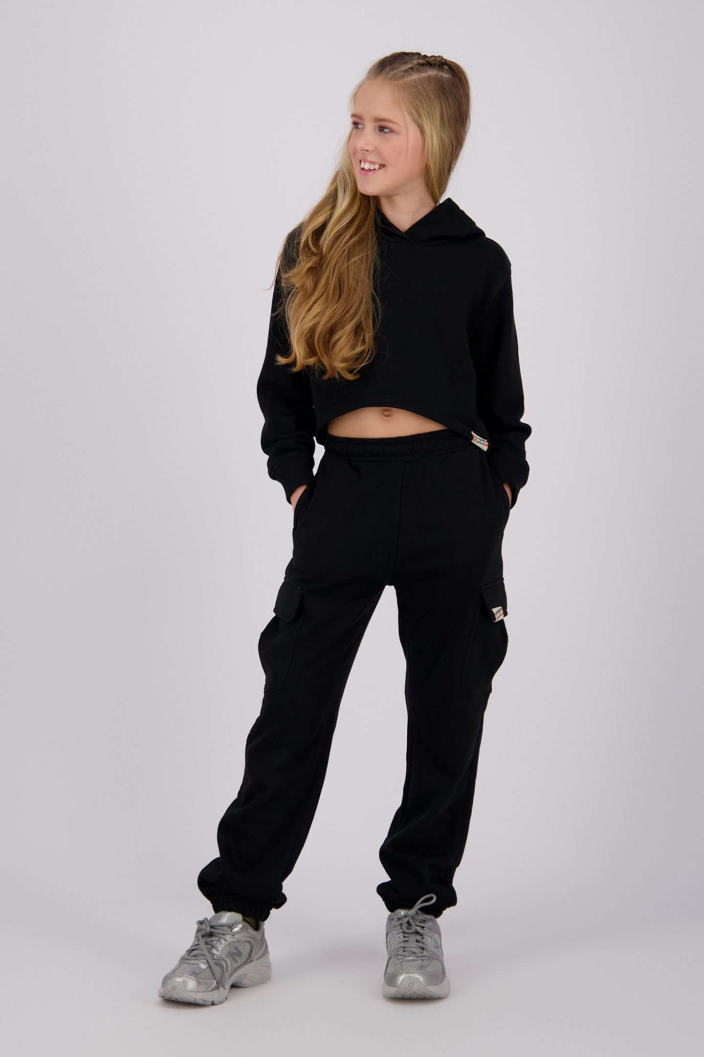 GIRLS G-BASIC-SWEAT-CARGO PANT PANTS DEEP BLACK 6