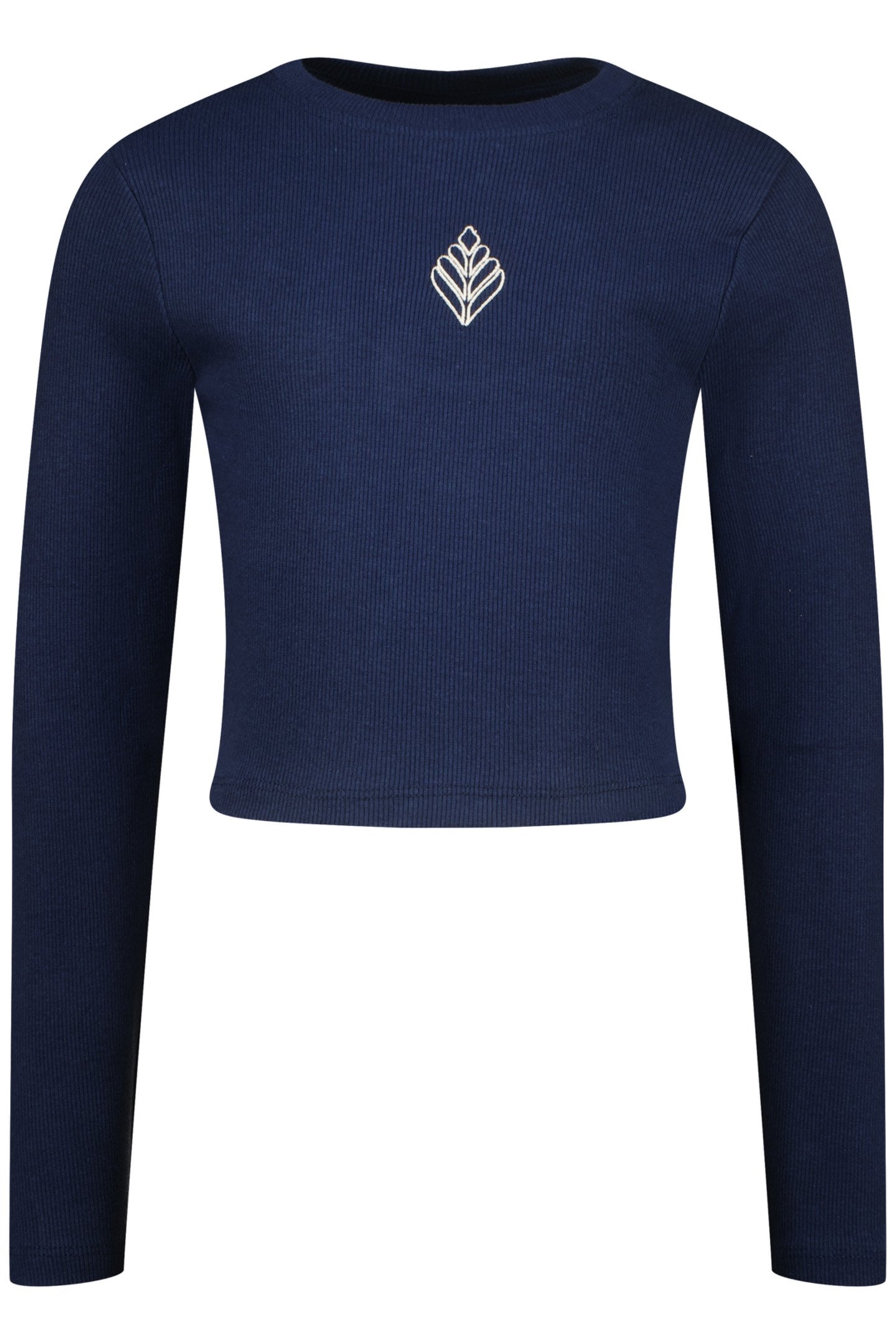 GIRLS G-BASIC-CROP RIB LONGSLEEVE T-SHIRT DARK BLUE 1