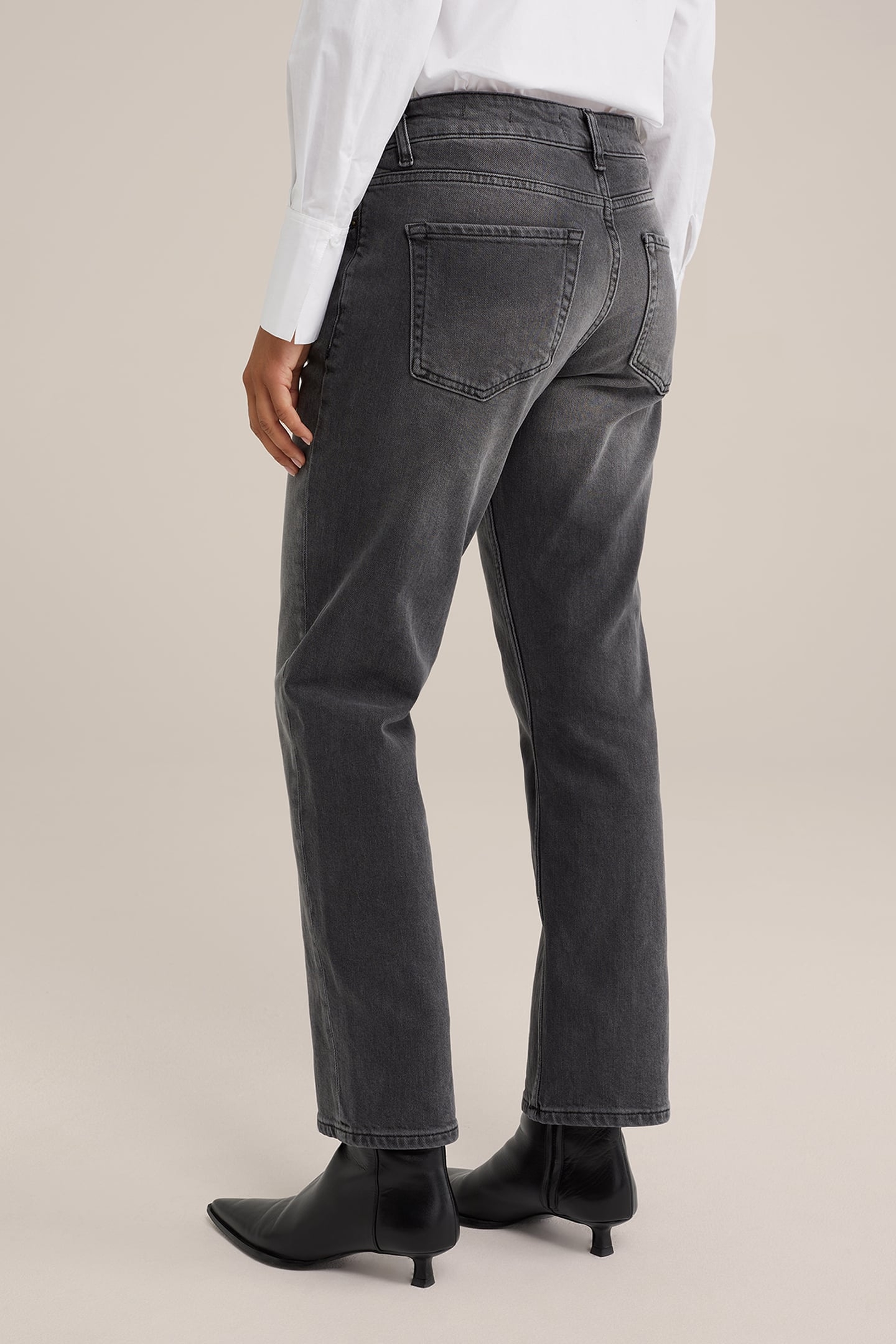 5-POCKET MID WAIST DARK GREY 2