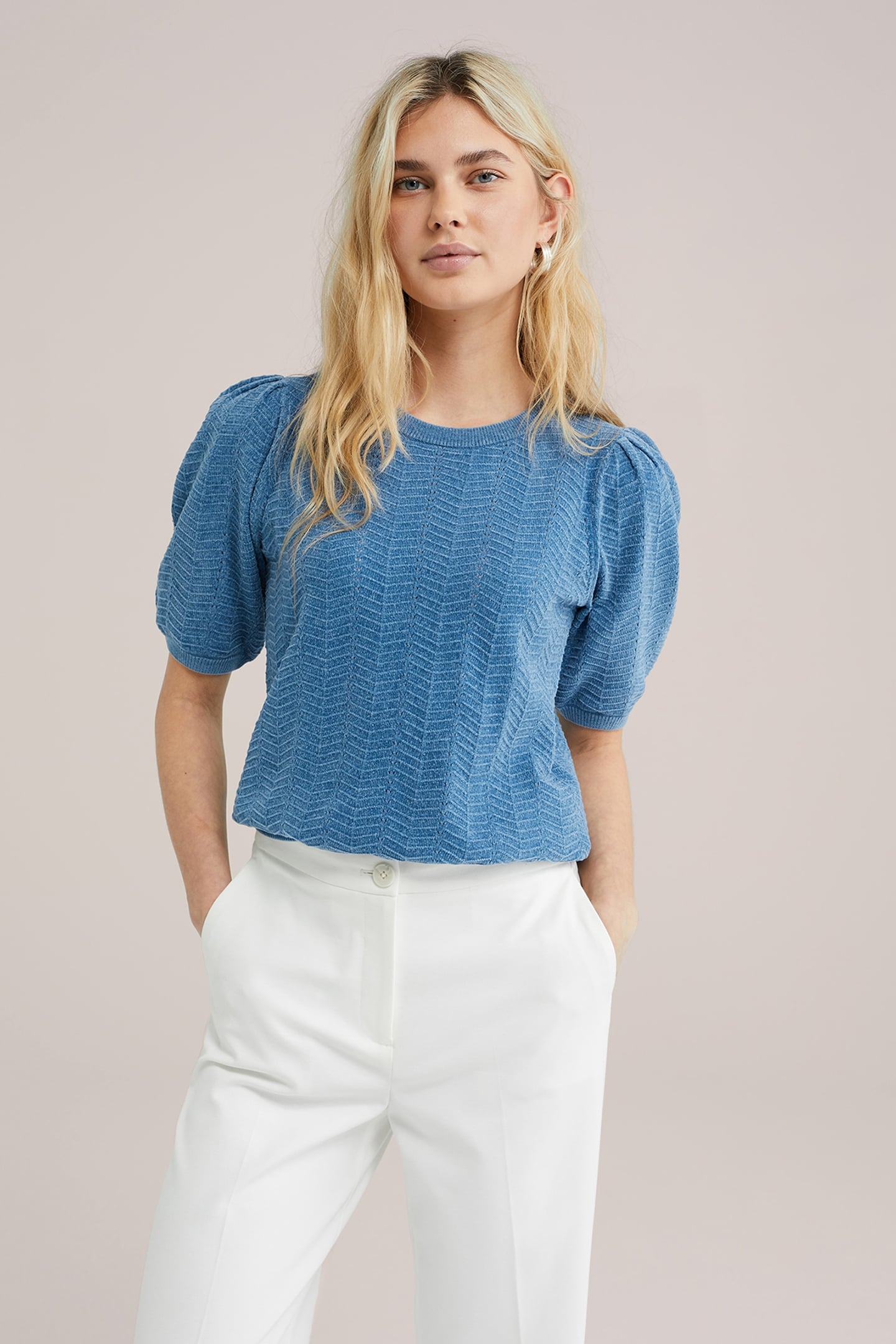 KNITTED PULLOVER ICE BLUE 1
