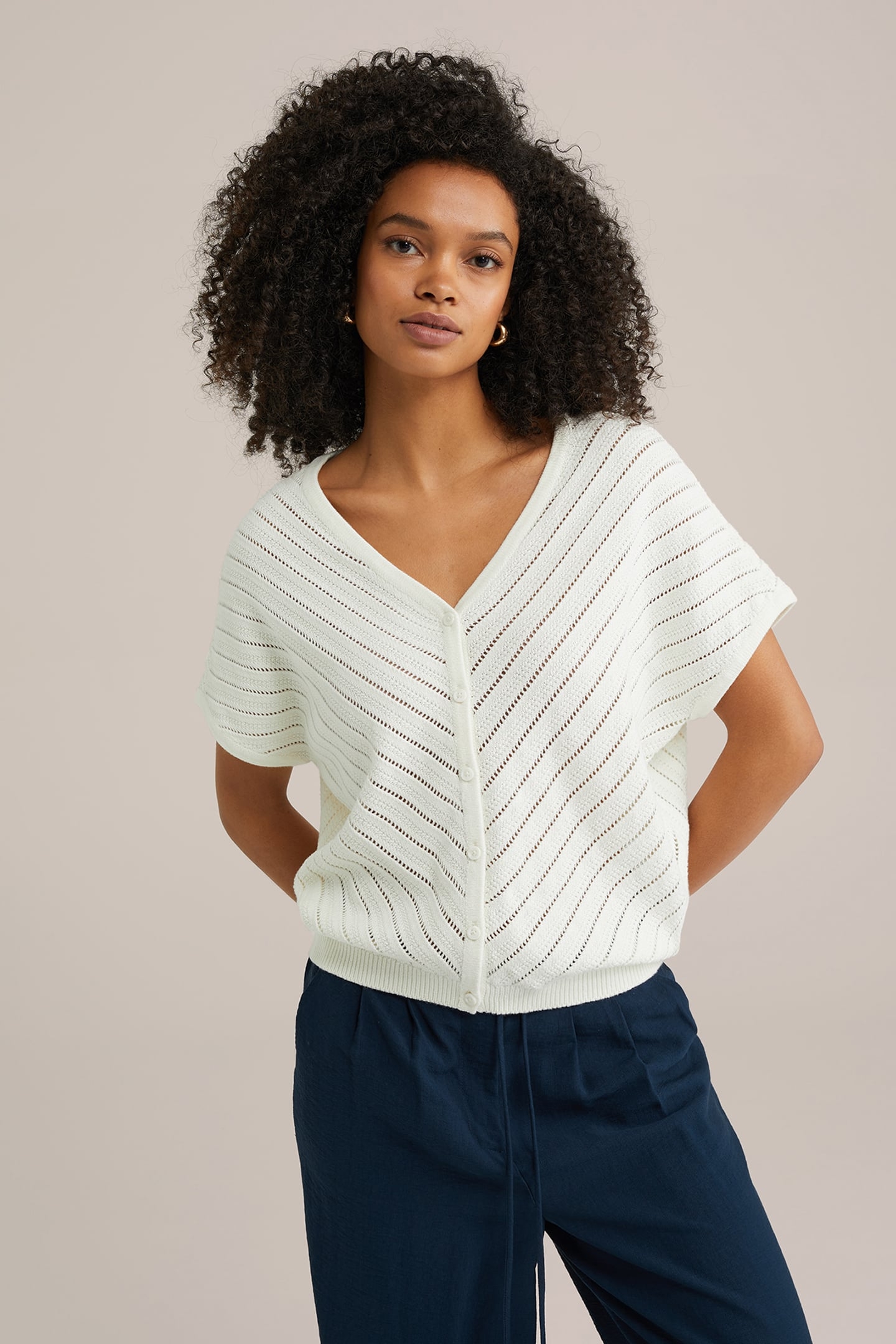 KNITTED CARDIGAN OFF-WHITE 1